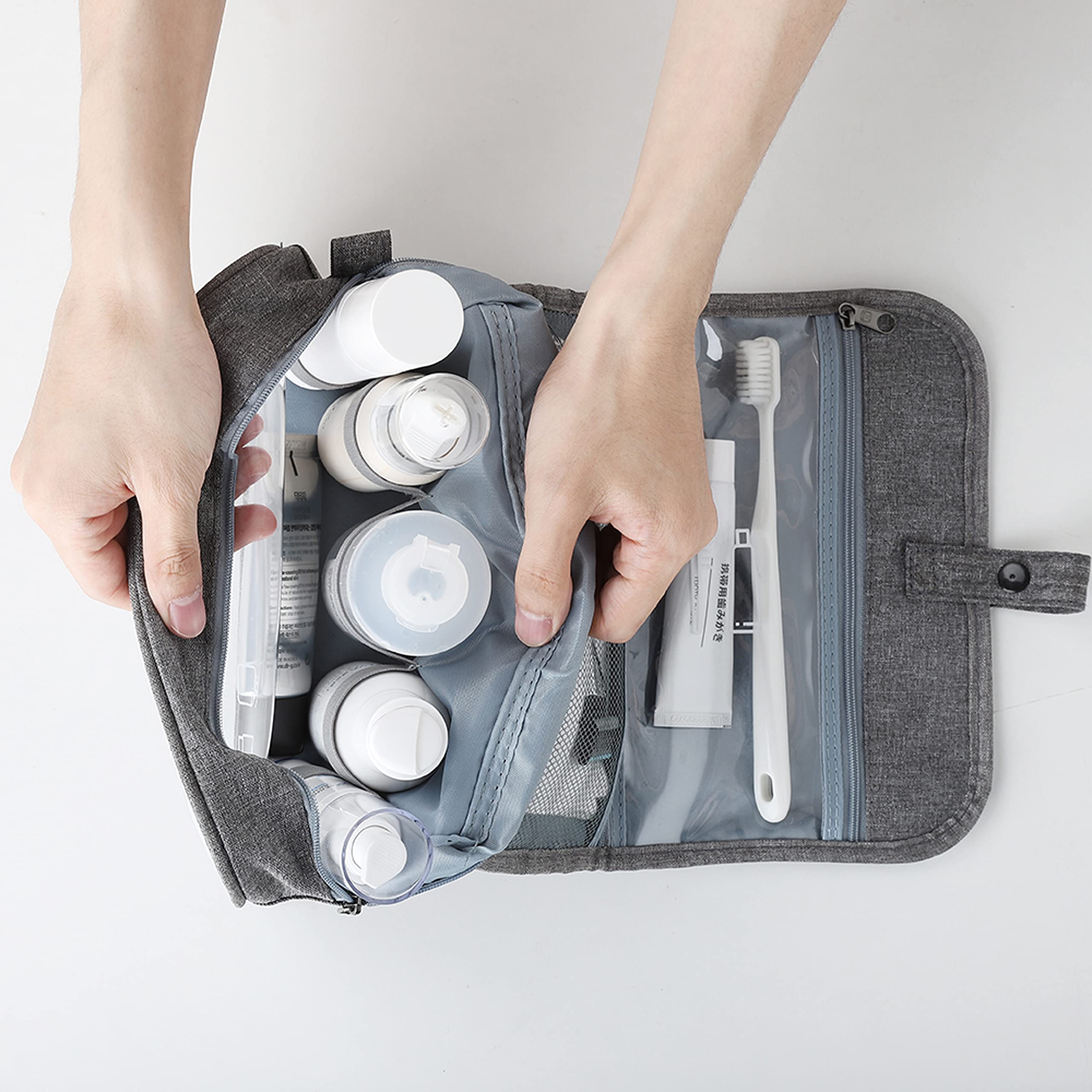 Waterproof Hanging Toiletry Bag for Travel & Bathroom - Cyan
