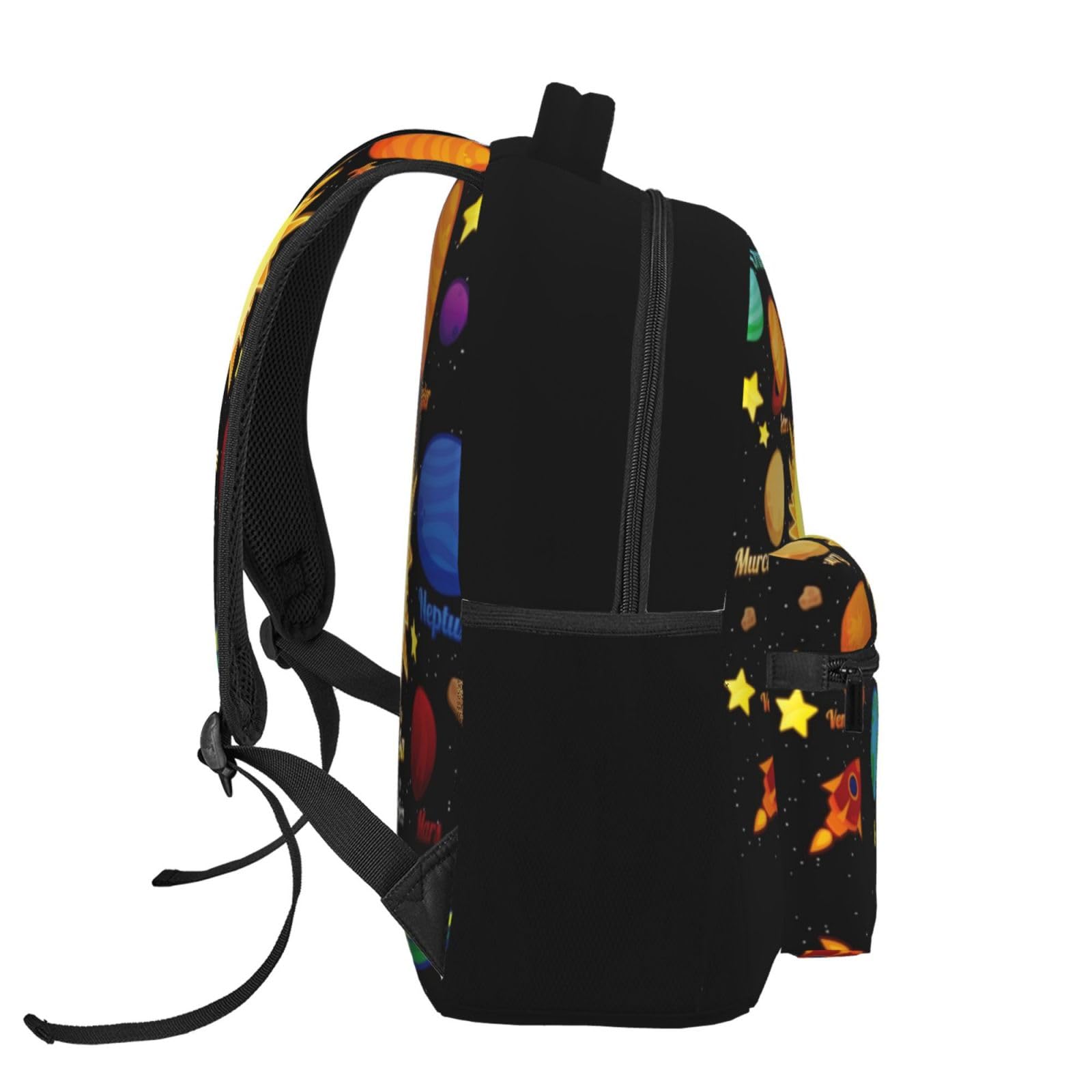 17 Inch Laptop Backpack for School & Travel - Durable Bookbag with Chest Strap & Planets Design - Perfect for College, Work Commute & Outdoor Adventures