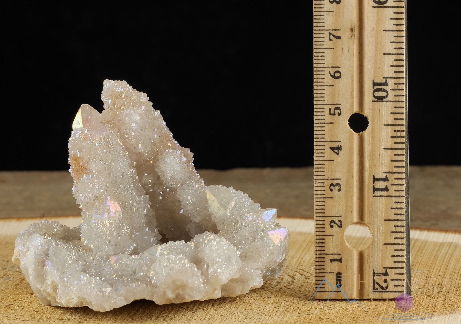 AURA QUARTZ Angel White Rainbow Quartz Crystal Cluster - Natural Spirit Quartz for Healing, Meditation & Metaphysical Use - Perfect Crystal Decor for Home, Office & Spiritual Space (R0444)