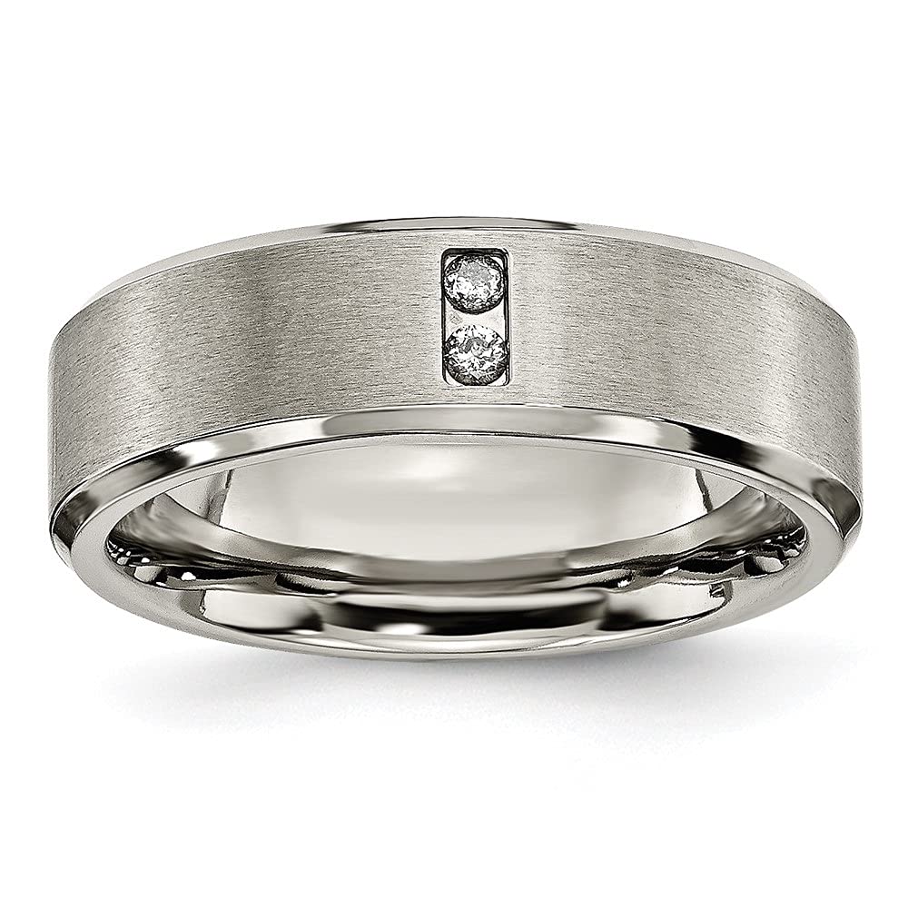 Diamond2Deal Titanium 7mm Round Cut Diamond Engagement & Wedding Band Ring for Men & Women – Perfect for Proposals, Anniversaries, and Special Occasions