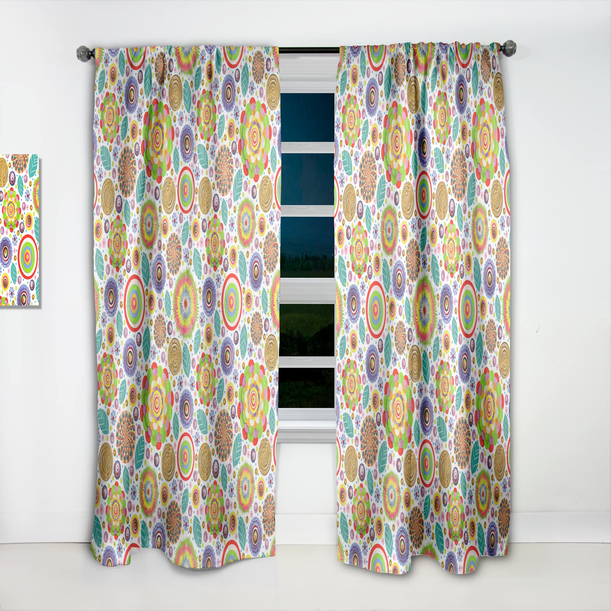 DesignQ Floral Print Thermal Insulated Curtains - Single Panel 52x90 Inches - Elegant Bedroom & Living Room Window Drapes for Home Decor | Perfect for Blackout, Energy Saving & Stylish Interior Design