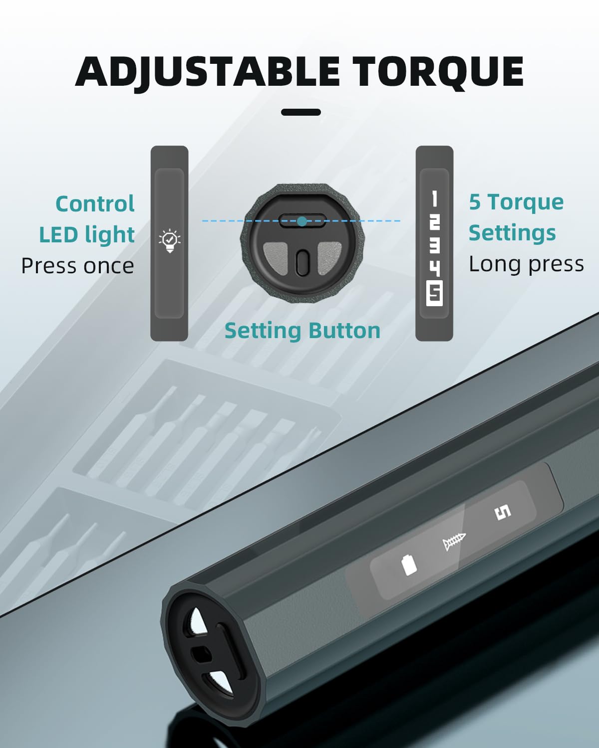 **Mini Electric Screwdriver with LCD Display - 5 Adjustable Torque Settings, 48pcs S2 Magnetic Bits & LED Light - Cordless Precision Screwdriver for Electronics, Phone, Camera, Laptop, Watch Repair - Perfect for DIY, Home, and Professional Use**