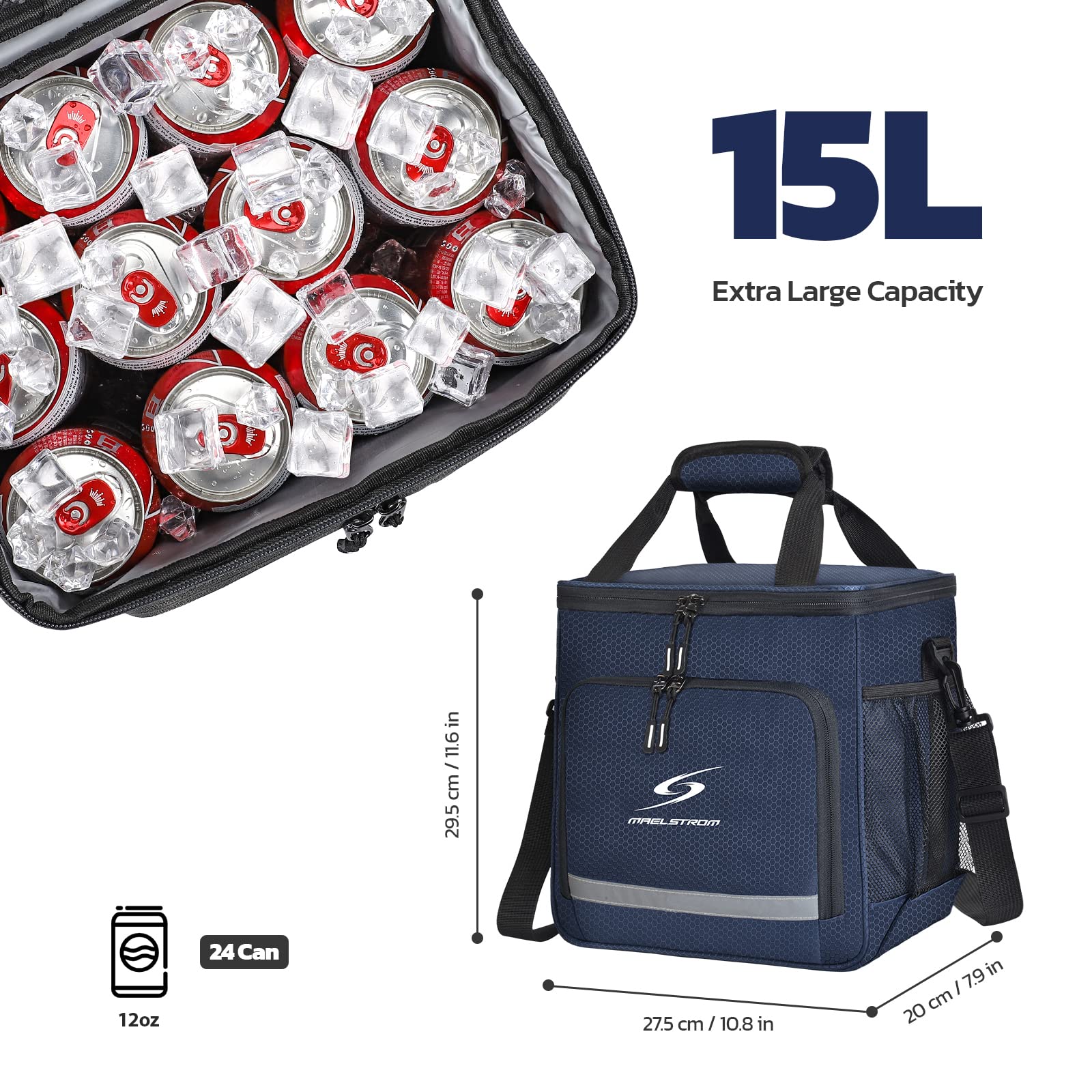 Insulated Leakproof Lunch Cooler Bag for Men & Women - Maelstrom Lunch Tote Box for Work, School, Picnics & Outdoor Activities