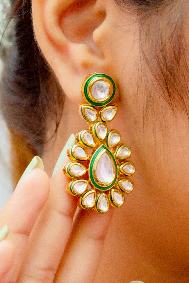Luxury Gold Plated Royal Kundan Ruby & Emerald Necklace Set with Matching Earrings (D884) | Perfect for Weddings, Parties & Special Occasions