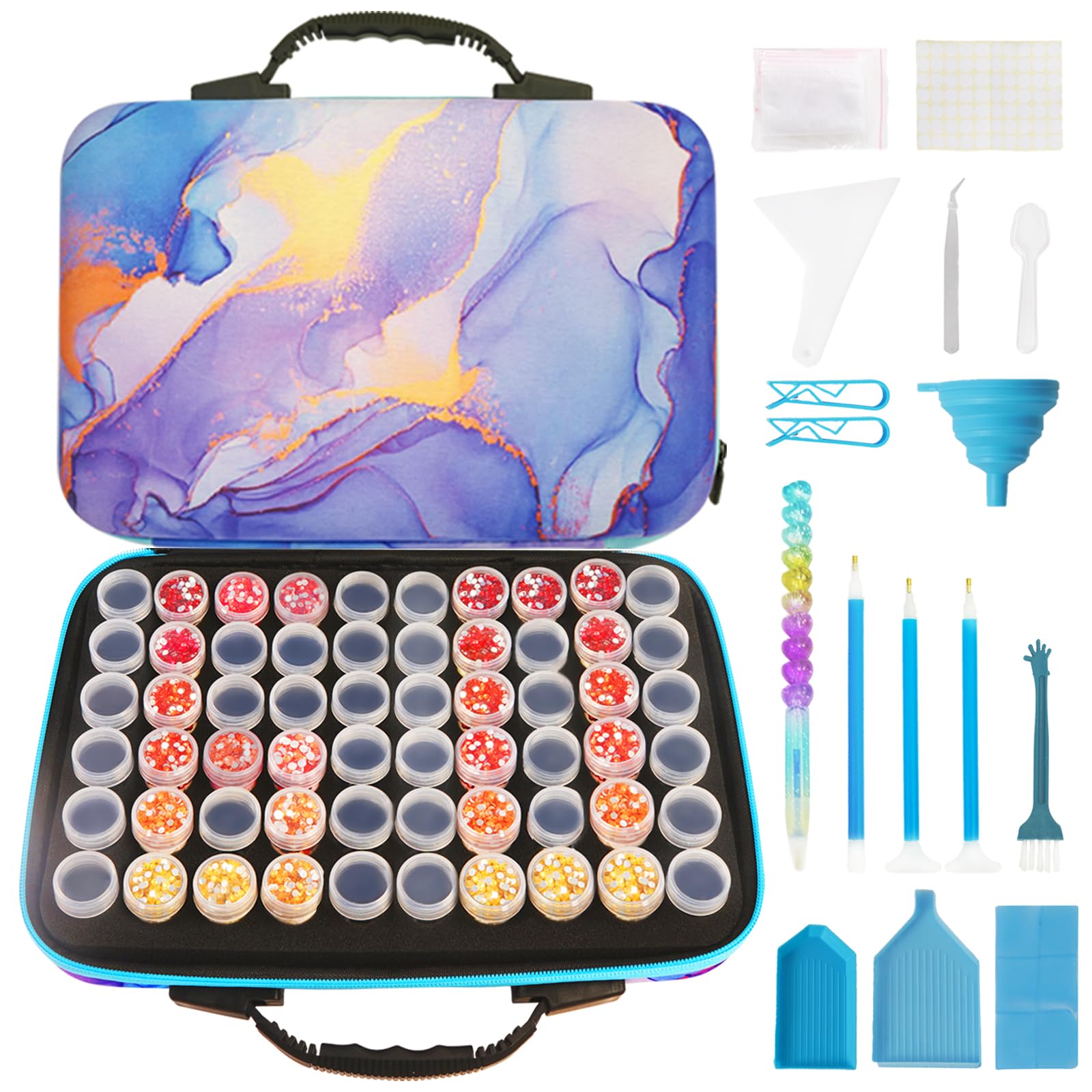 Diamond Painting Storage Box - 60 Slots Organizer for Beads & Tools | Art Craft Case