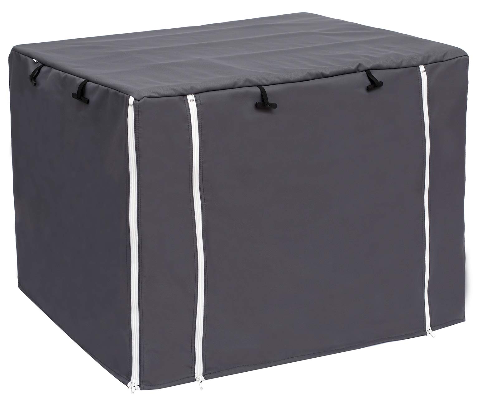 Geyecete Universal Dog Crate Cover for 24-48 Inch Wire Dog Cages - Lightweight Breathable Polyester Fabric with Double Door Design - Gray 24 Inch - Perfect for Home, Travel & Kennel Use