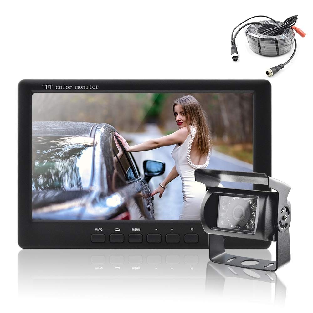 WHZ T2027 7 Inch HD Night Vision Backup Camera with Rear View Monitor for Cars - Perfect for Parking, Reversing & Night Driving Safety