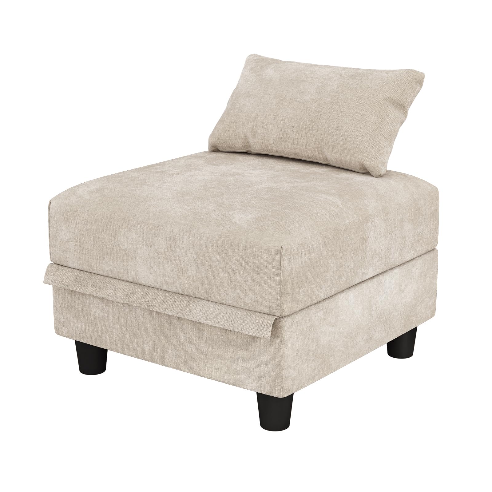 Modular Chenille Ottoman with Storage - 25.6