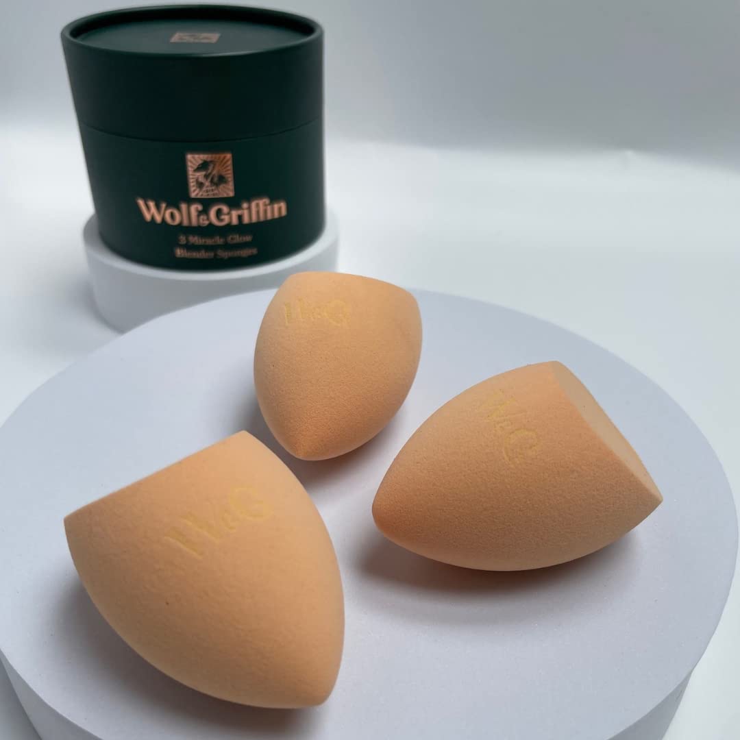 Wolf & Griffin Beauty Blender Set - 3 Makeup Sponges for Flawless Foundation, Perfect for Daily Makeup & Travel
