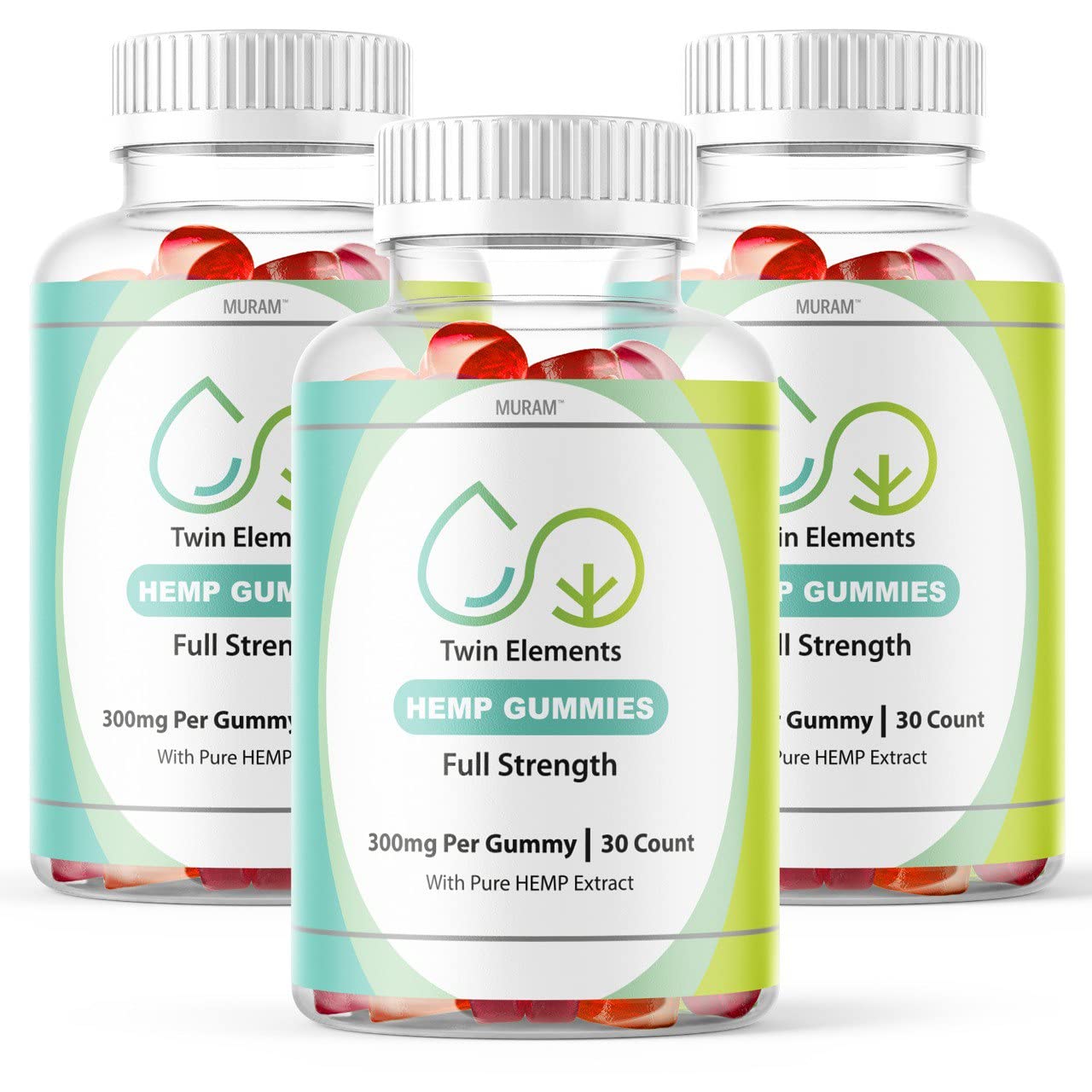 Twin Elements CBD Gummies (3 Pack) - Advanced Hemp Formula Cube Gummies, 90 Count (3 Month Supply) for Stress Relief & Better Sleep