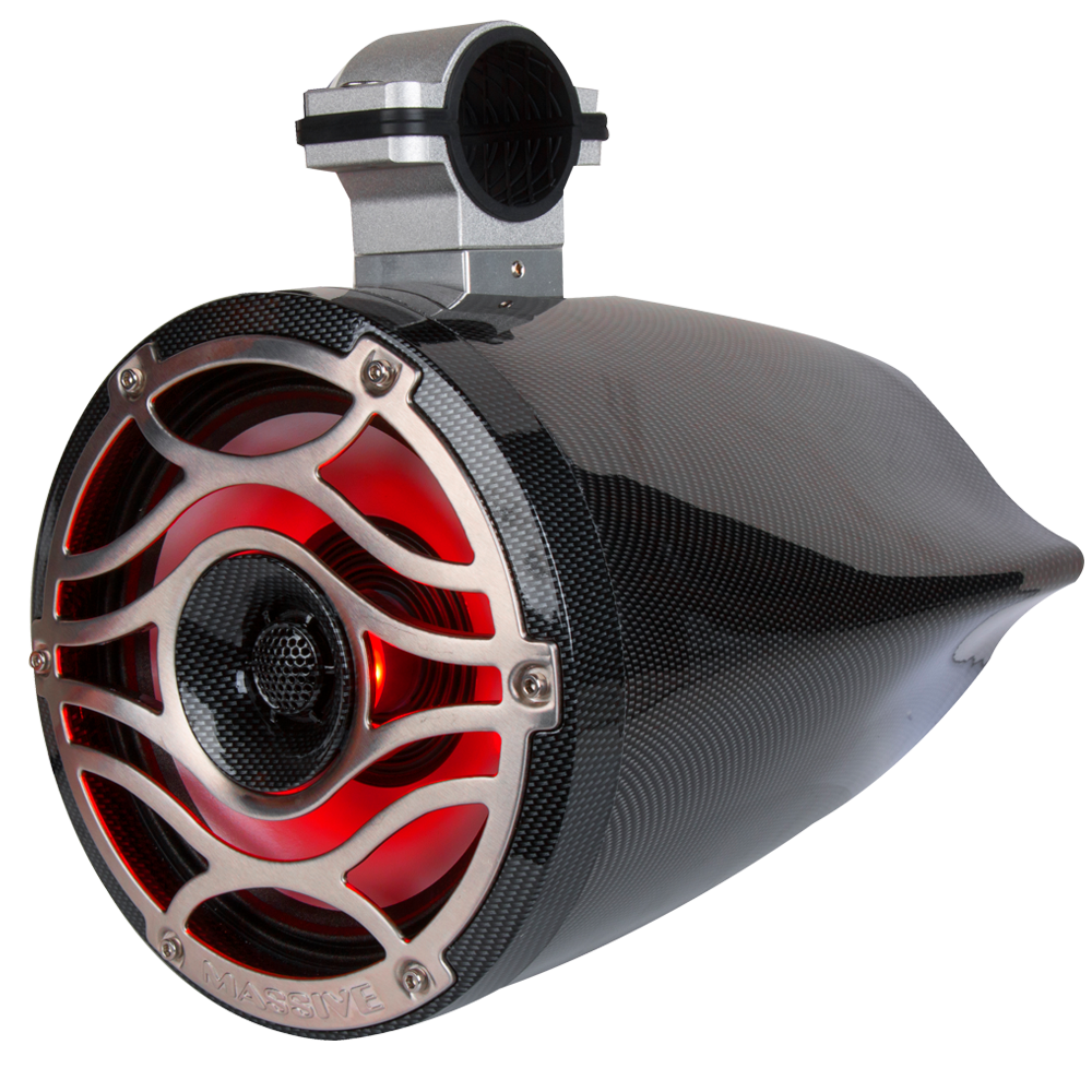T8C 8-Inch 300W Marine Tower Coaxial LED Speakers - Waterproof Boat Audio for Outdoor Boating, Fishing & Party Entertainment