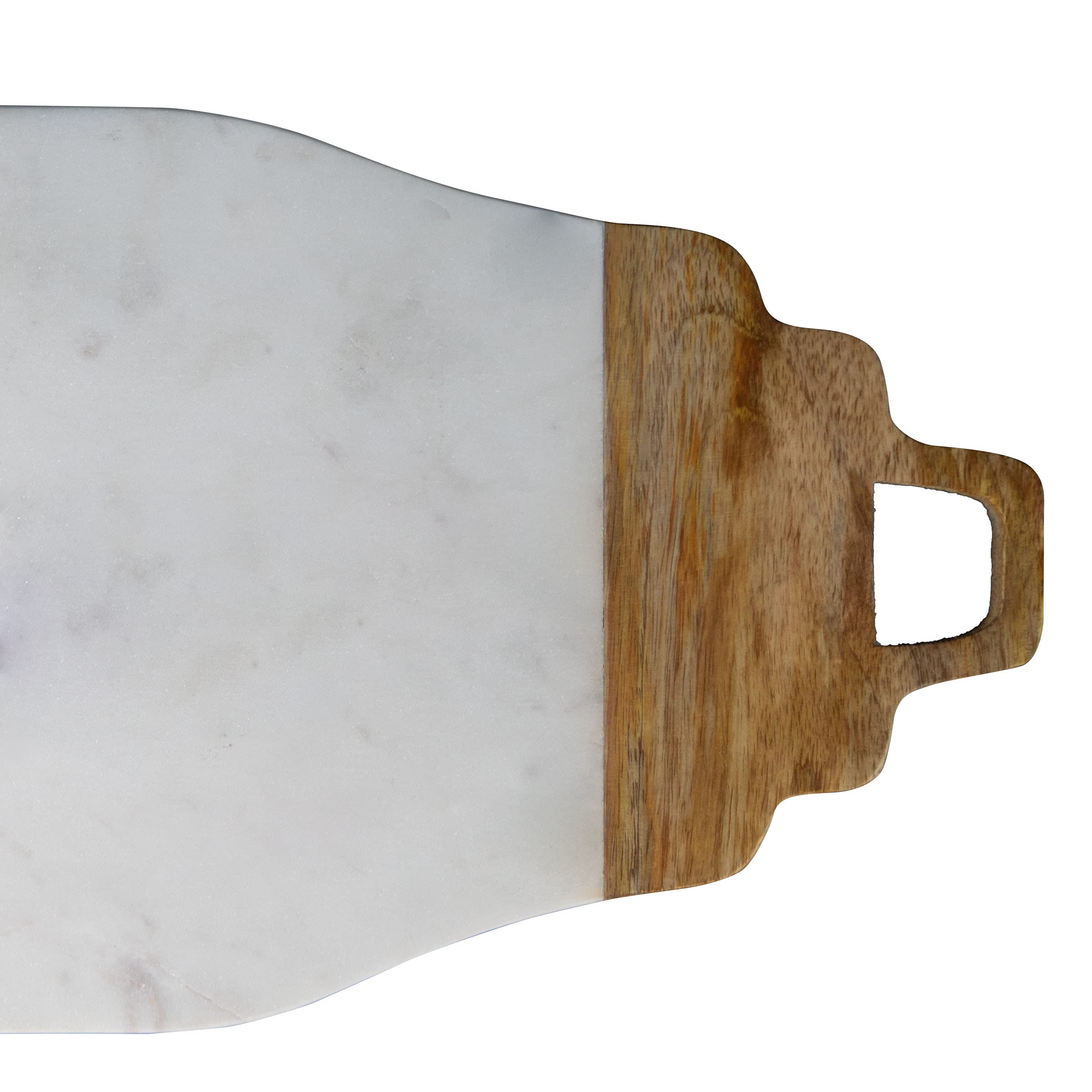 Premium White Marble & Wood Cutting Board - 20