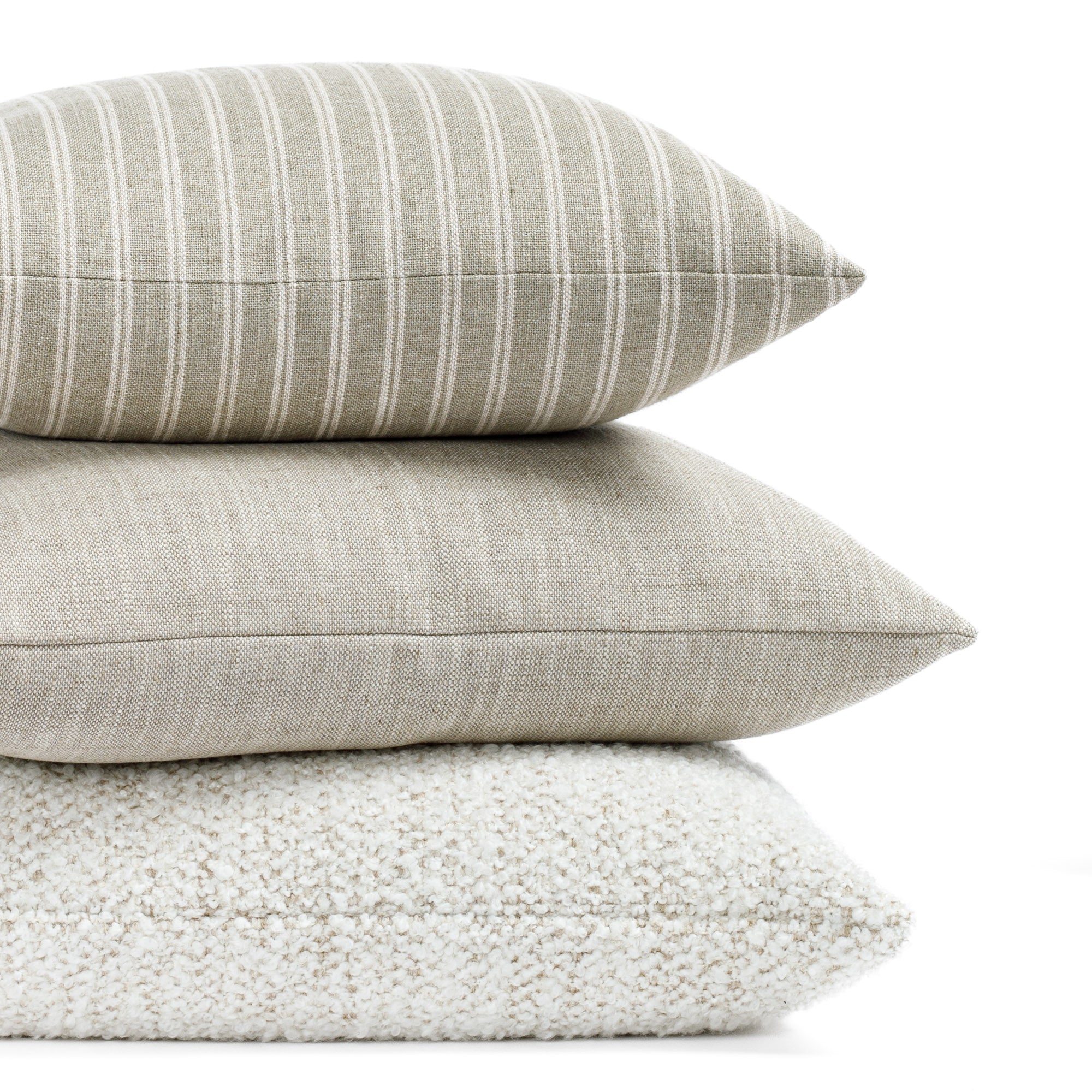 Brussels 22x22 Inch Decorative Throw Pillow Cover in Oatmeal - Perfect for Sofa, Bed, Couch & Home Decor