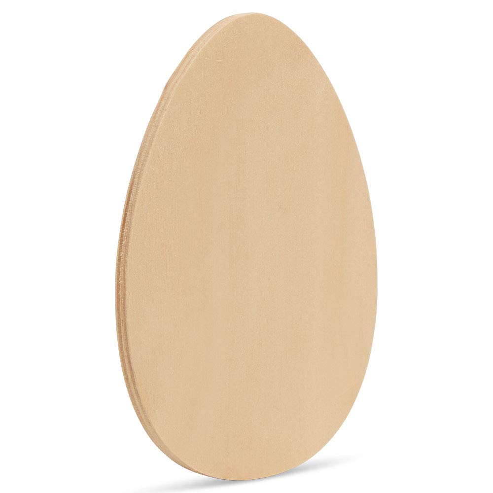 12 Pack 4x3 Inch Smooth Wooden Easter Egg Cutouts - Easy to Paint DIY Easter Decorations for Kids & Adults - Perfect for Easter Crafts, Home Decor, and Holiday Party Favors