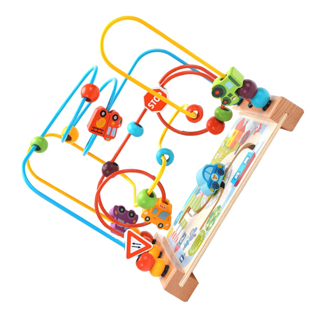 ibasenice 2 Pcs Wooden Bead Maze Roller Coaster Toy - Montessori Abacus Activity Cube for Toddlers & Kids - Educational Learning Toy for Counting & Fine Motor Skills - Perfect for Preschool Classroom, Daycare & Home Play
