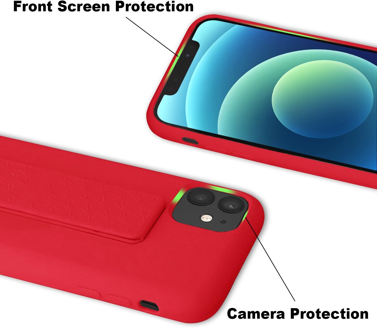 Shockproof iPhone 16 Case with Kickstand - Slim Flexible Liquid Silicone Protective Cover for iPhone 16 (2025 Model) | Perfect for Workouts, Travel & Everyday Protection