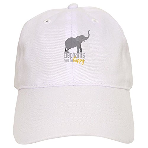 White - Elephants Make Me Happy Cap