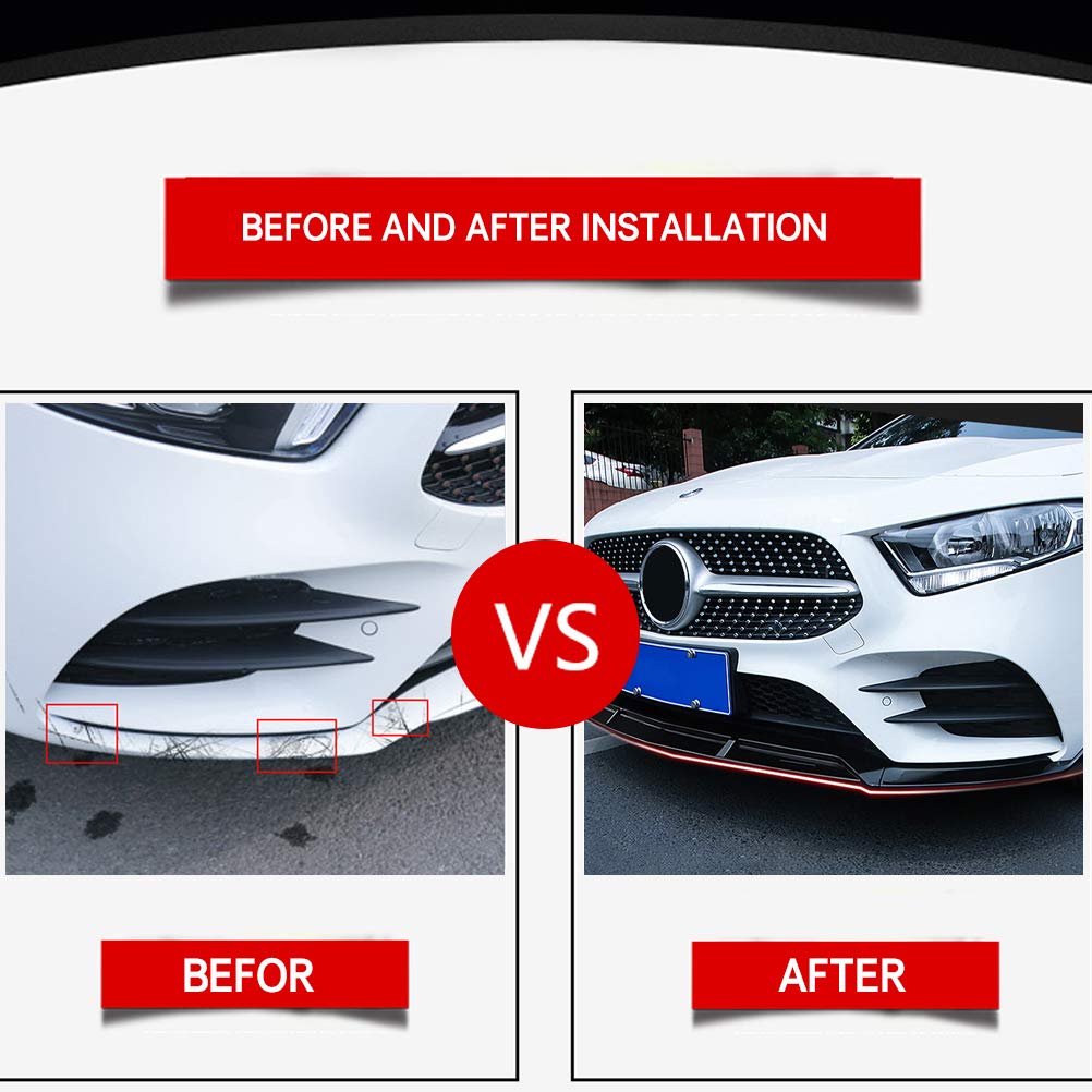 YOUNGERCAR ABS Gloss Black Front Bumper Lip Spoiler for 2016-2019 Mercedes-Benz W213 E-Class Sport Models - 3 Piece B Style Aerodynamic Kit | Enhances Appearance & Performance for Street Racing & Car Shows