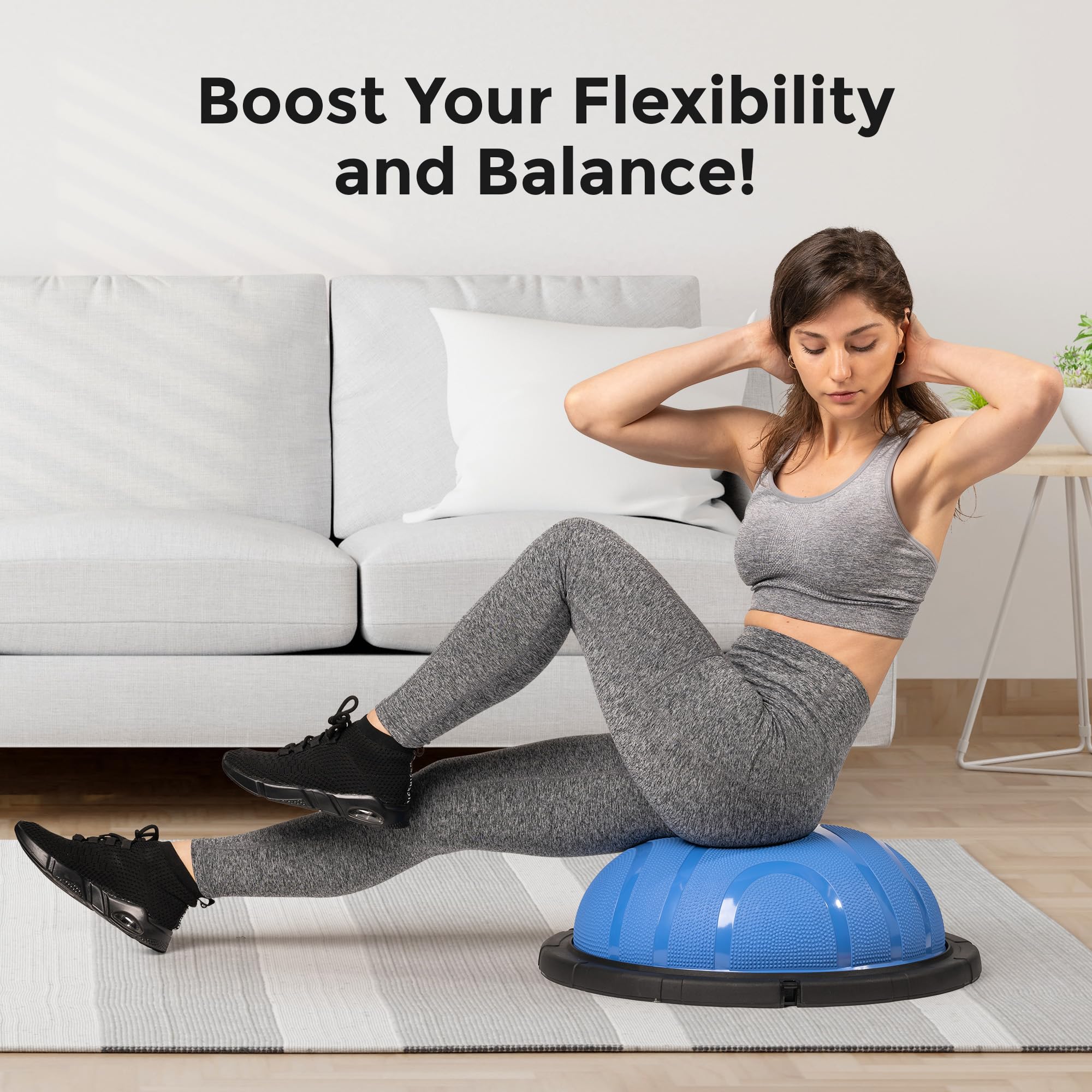 Lifepro Half Balance Ball Trainer - Stability Exercise Ball for Core Workouts, Yoga, Pilates & Physical Therapy - Non-Slip Home Gym Equipment for Balance Training & Fitness - Perfect for Home, Office & Rehabilitation Centers