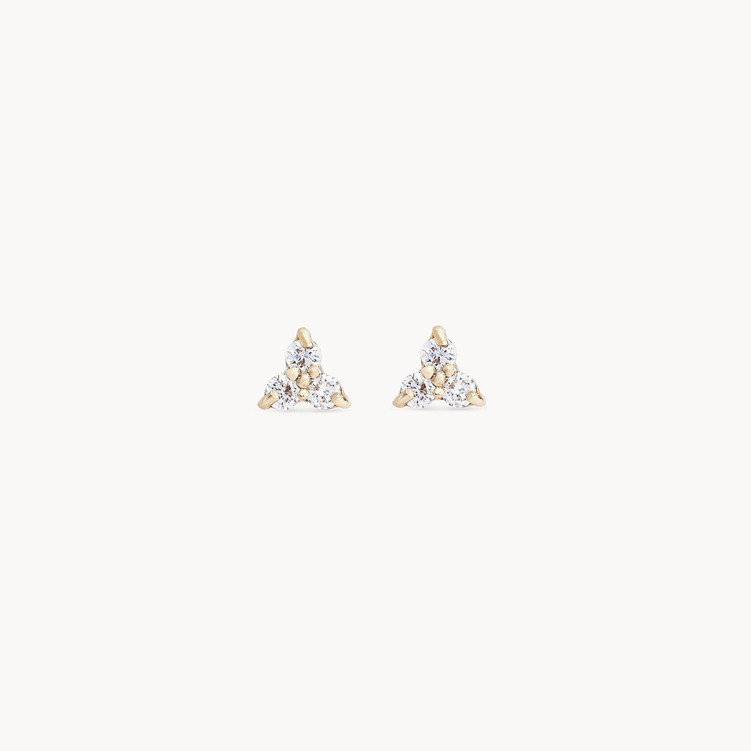 14K Yellow Gold Abacus Tripod Diamond Earrings with White Diamonds - Elegant Jewelry for Weddings, Parties & Special Occasions