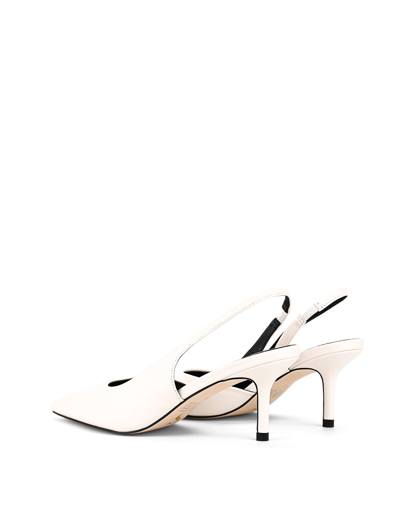 Yoselyn Dorsay Women's Slingback Heels - Comfortable White Leather Pumps for Work, Party & Wedding | Elegant Dress Shoes for Office & Special Occasions