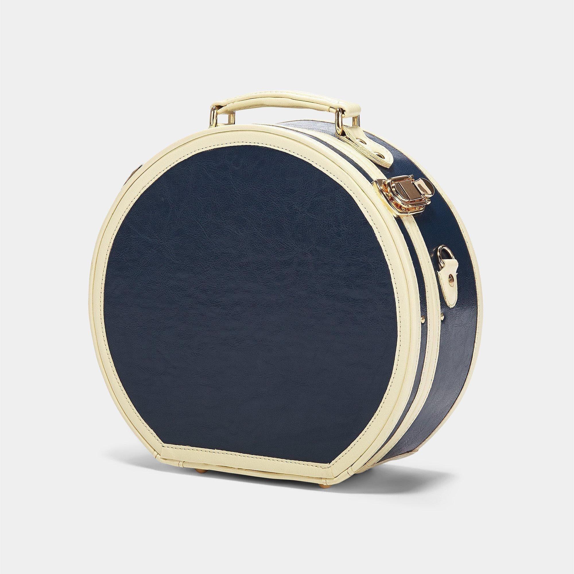 The Entrepreneur Navy Hatbox Small - Stylish Storage for Hats, Accessories & Keepsakes - Perfect for Travel, Home & Office Organization