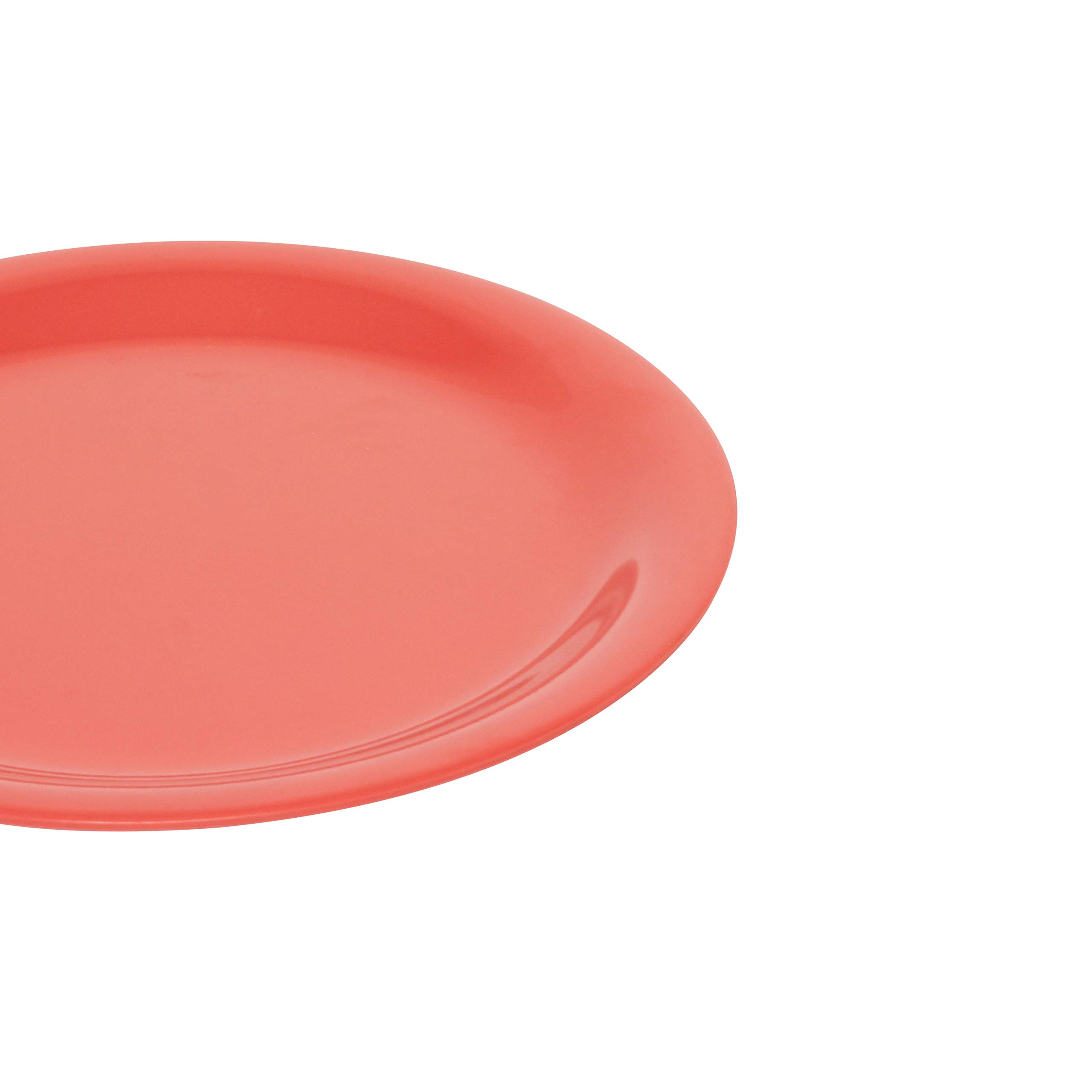 Vibrant Orange Melamine Dinnerware Set - 7.25 Inch Narrow Rim Round Plates (12-Pack) | Durable & Lightweight for Outdoor Dining, Picnics, Camping, and Everyday Use