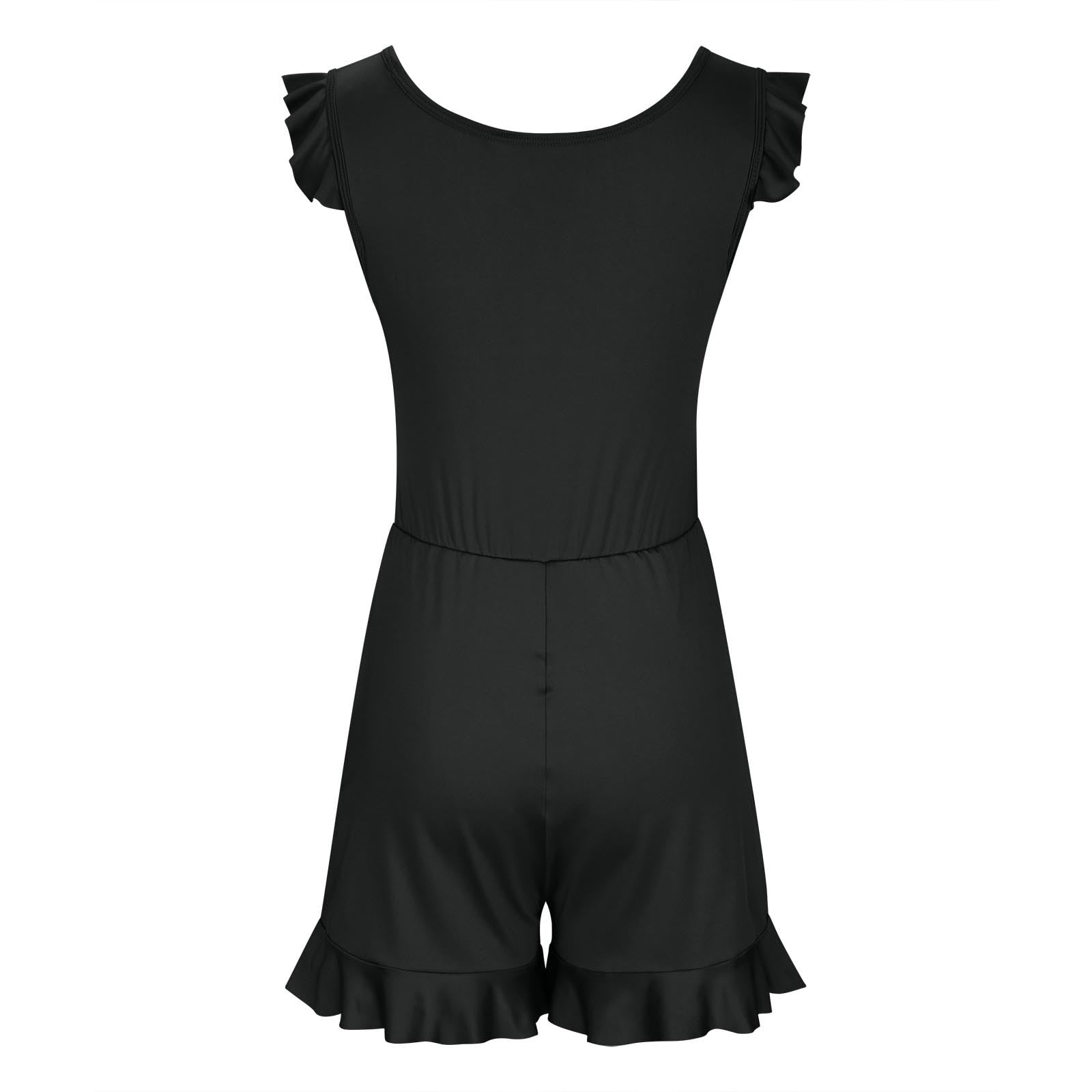 Women's Ruffle Sleeve Romper Swimsuits - One Piece Bathing Suit with Built-in Bra & Shorts | Perfect for Beach Vacations, Pool Parties & Summer Getaways