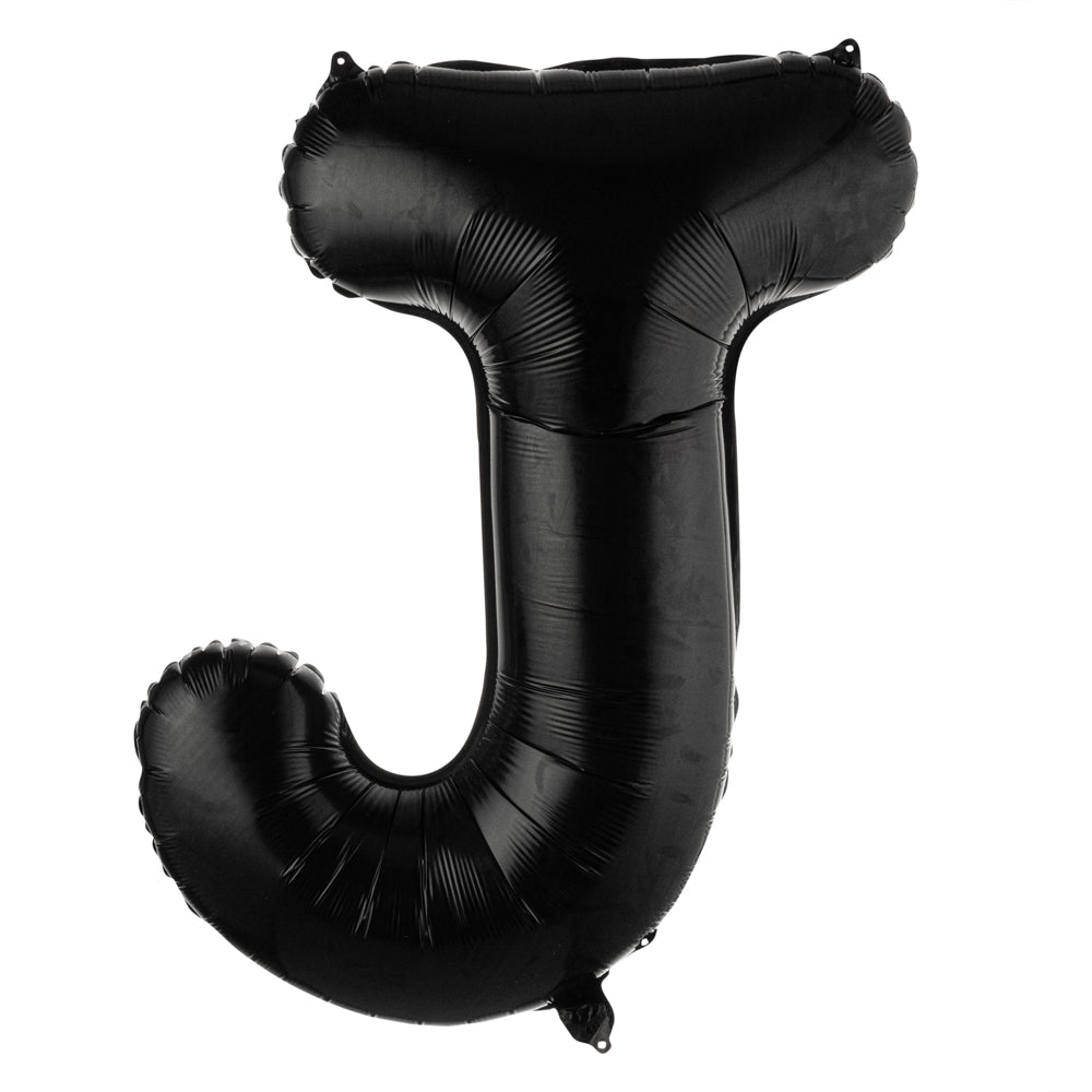 Balloonify Black Mylar Letter J Balloon - 40 Inch Large Foil Alphabet Balloon for Birthday Party Decorations, Baby Showers & Graduation Celebrations (1 Count Box)
