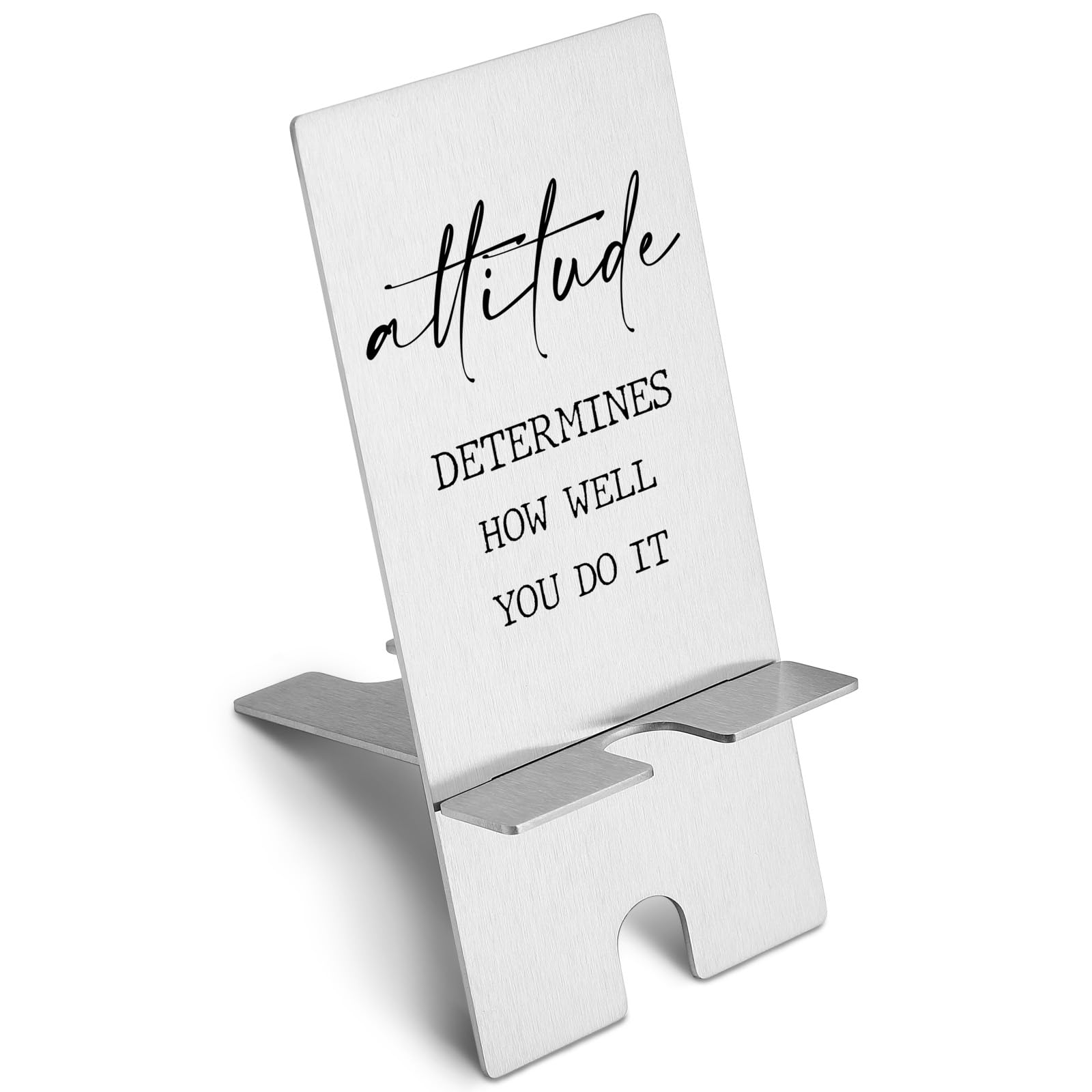 Success Attitude Desktop Phone Stand - Motivational Office Phone Holder with Inspirational Quote for Desk, Women Boss, Coworkers & Employees | Perfect Workplace Phone Dock for Productivity & Organization