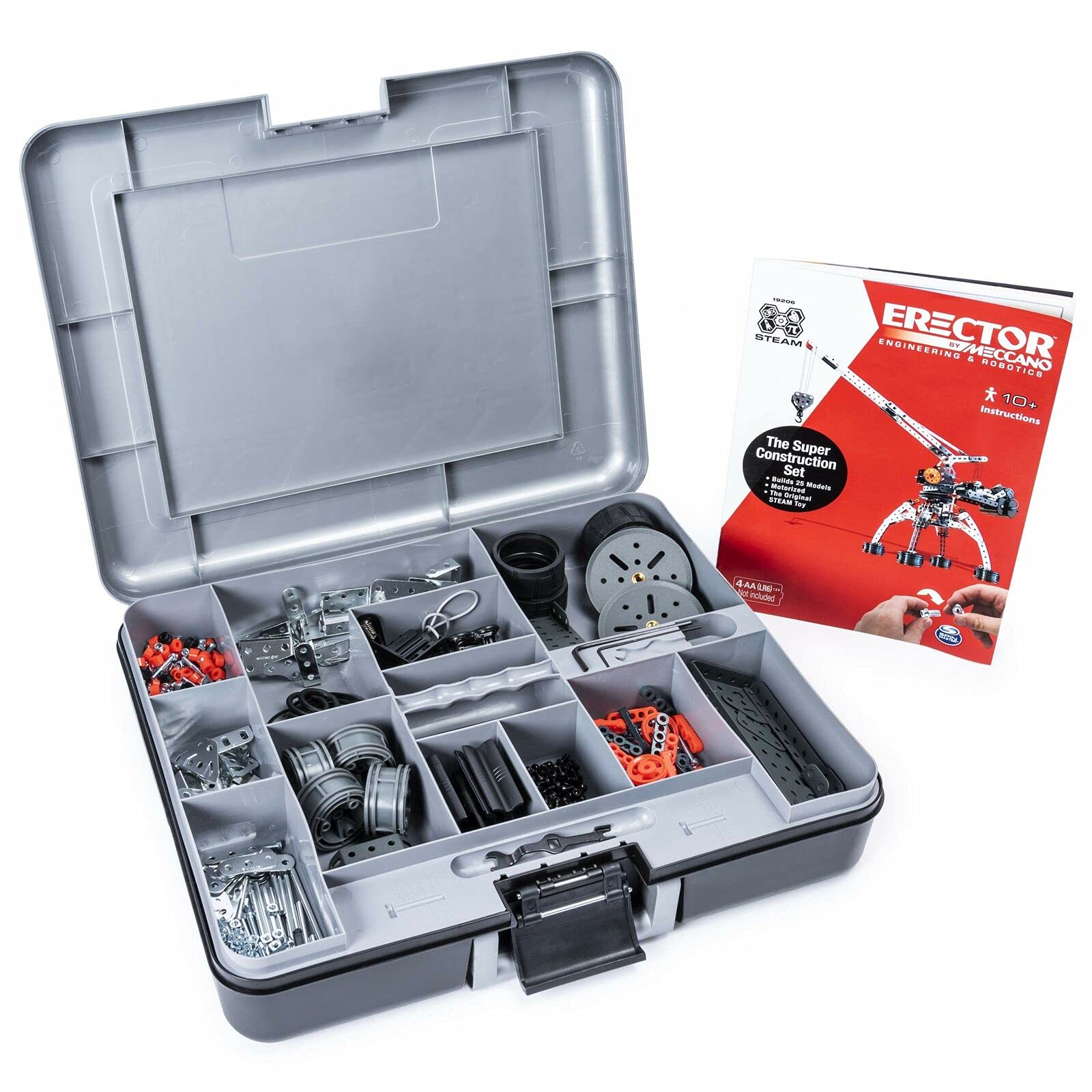 MECCANO Erector Super Construction 25-in-1 Motorized Building Set - 638-Piece STEM Educational Toy for Kids Ages 10+ | Creative Engineering Kit for School Projects & Hands-On Learning
