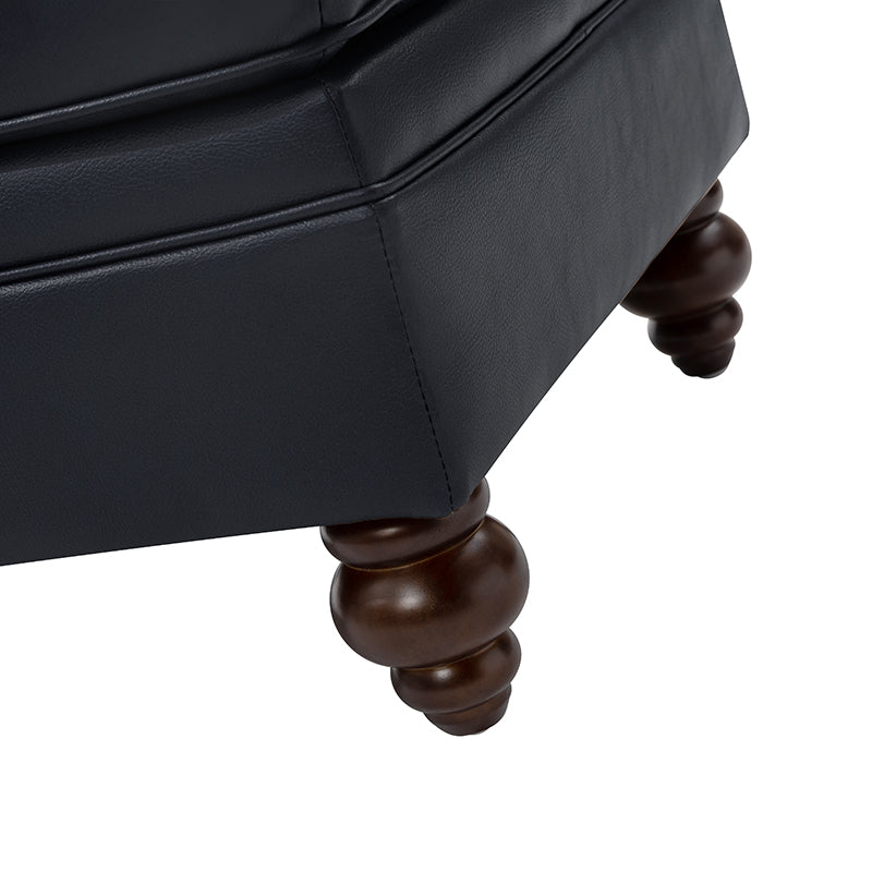 Basilio Modern Genuine Leather Storage Ottoman Bench - Living Room Footrest, Coffee Table & Extra Seating - Perfect for Home, Office & Bedroom