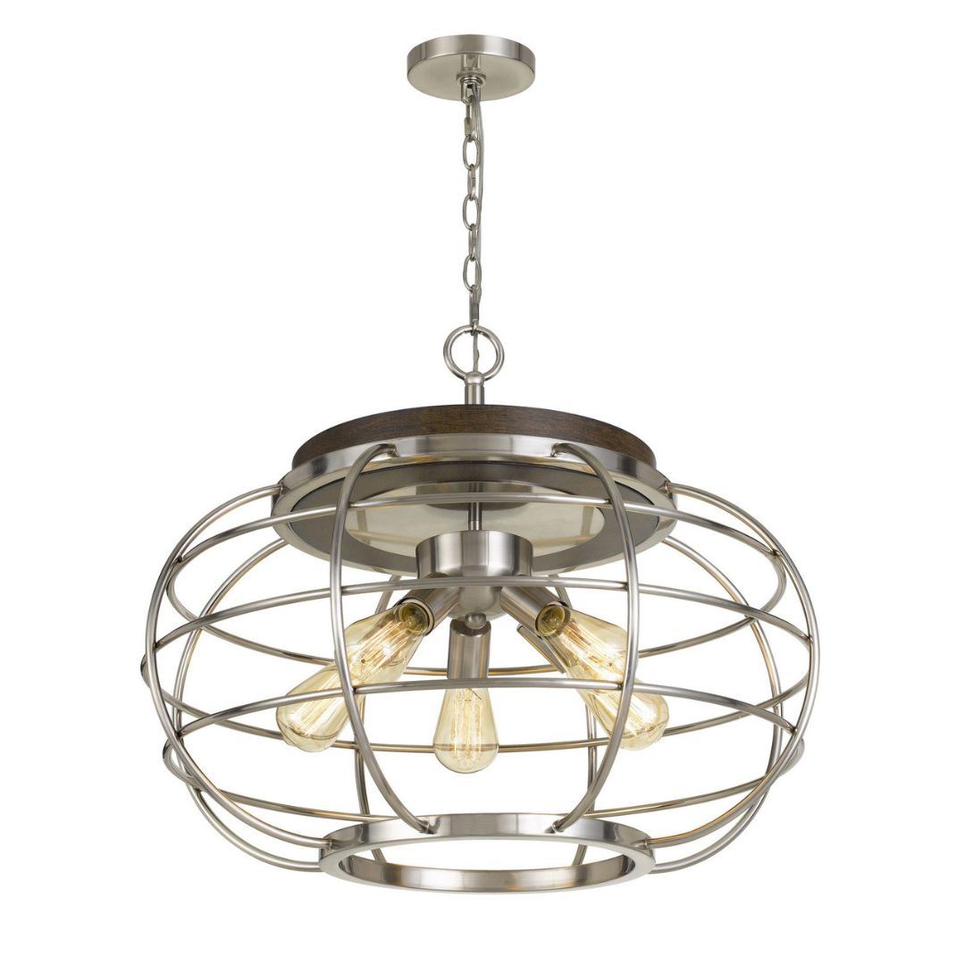 Cal Lighting Liberty Metal Chandelier - 25 Inch Modern Farmhouse Ceiling Light Fixture for Dining Room, Kitchen Island & Bedroom Decor