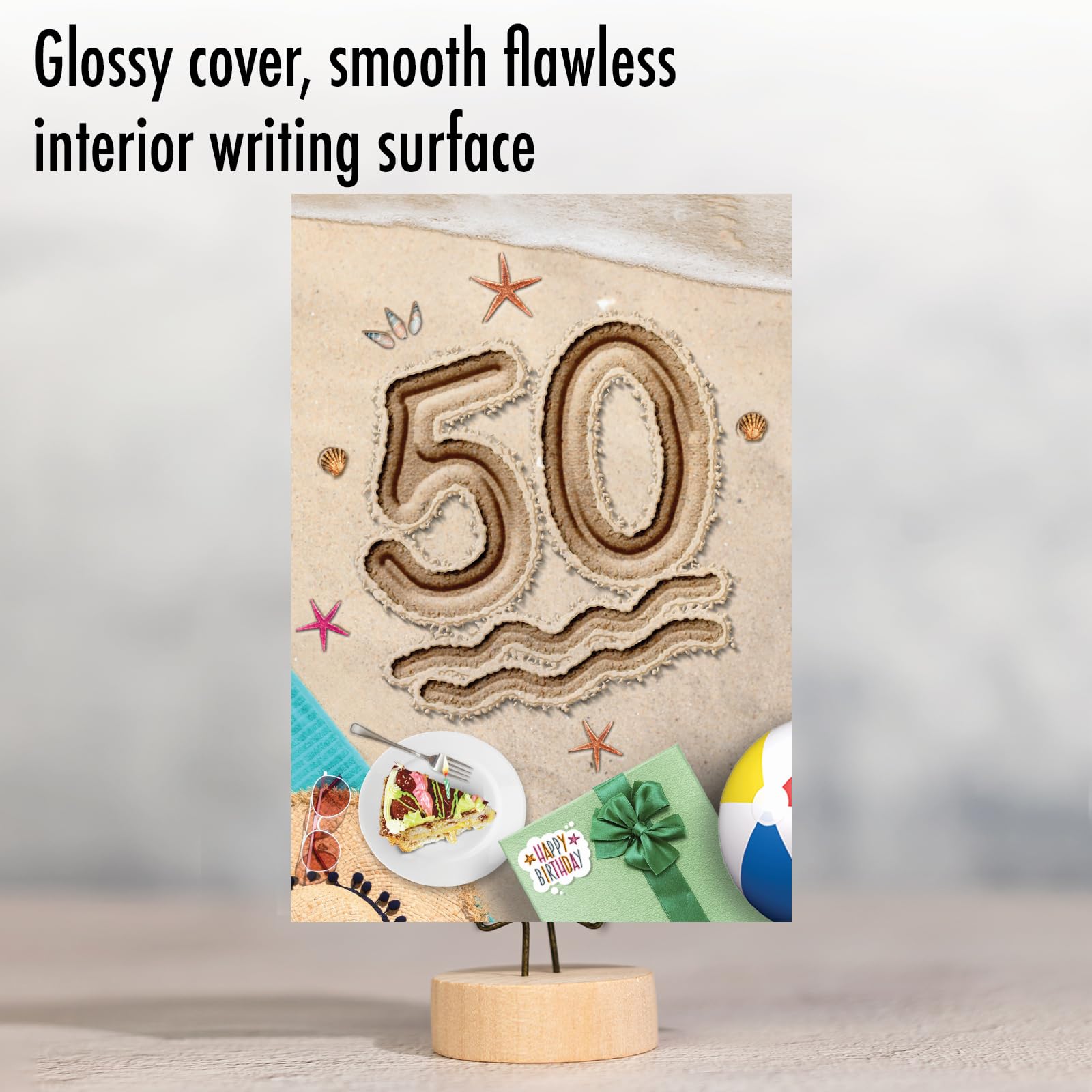 Funny 50th Birthday Card - Milestone 50 Years Celebration Notecard with Envelope - Perfect for Beach Party & Humorous Birthday Wishes - NobleWorks C9459CMBG | Great for Anniversary, Retirement & Special Occasion Gifts