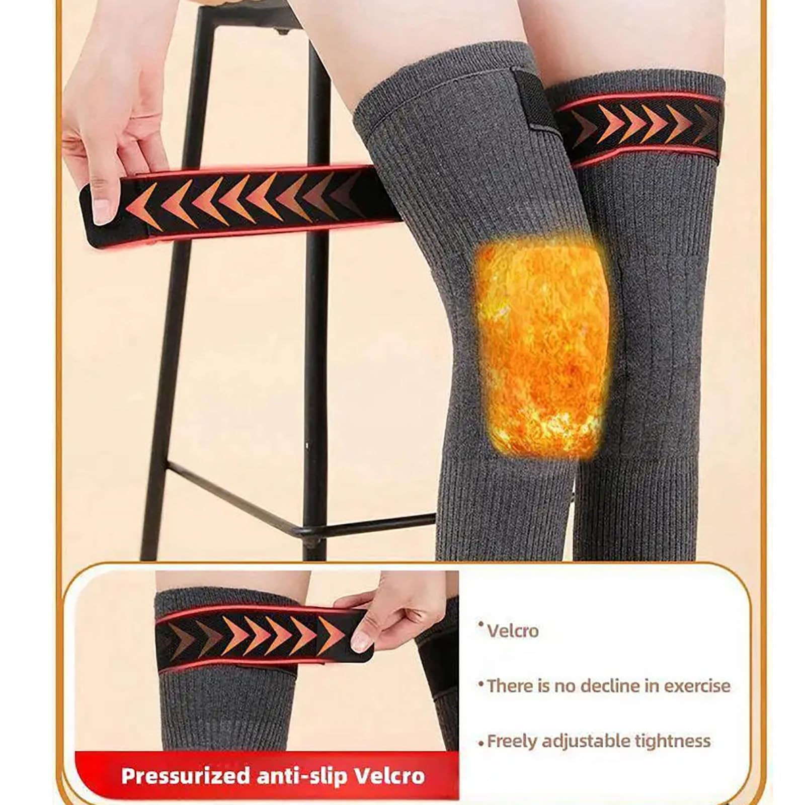 Thermal Wool Knee Warmers for Men & Women - Winter Knee Pads Brace for Skiing, Cycling, Running - Fluffy Elastic Legging Cover - Perfect for Outdoor Sports & Cold Weather Activities