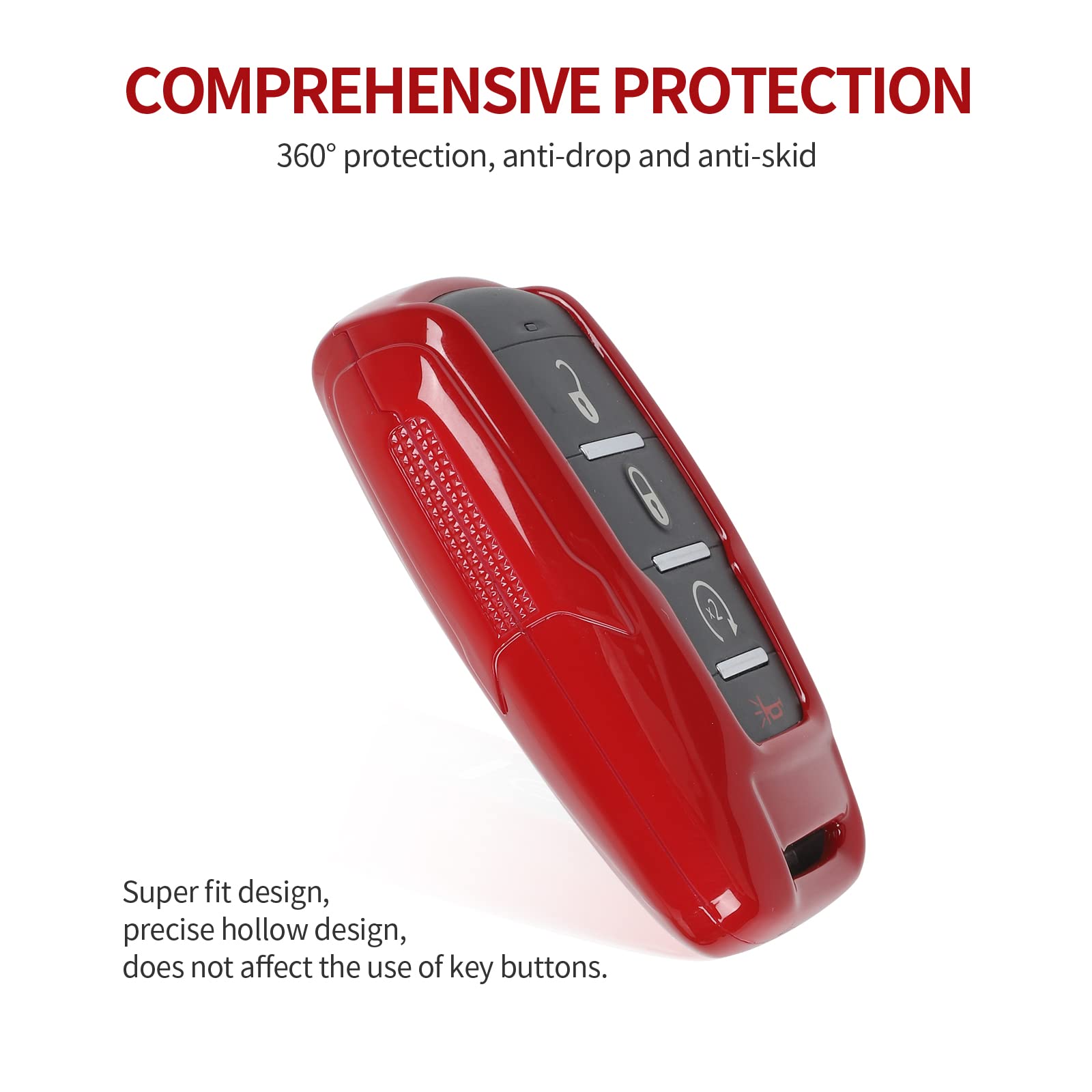 CheroCar RAM Key Fob Cover - Durable Shell Protector for Keyless Entry Remote (2018-2022 Dodge RAM) - Red | Perfect for Truck Owners & Off-Road Adventures