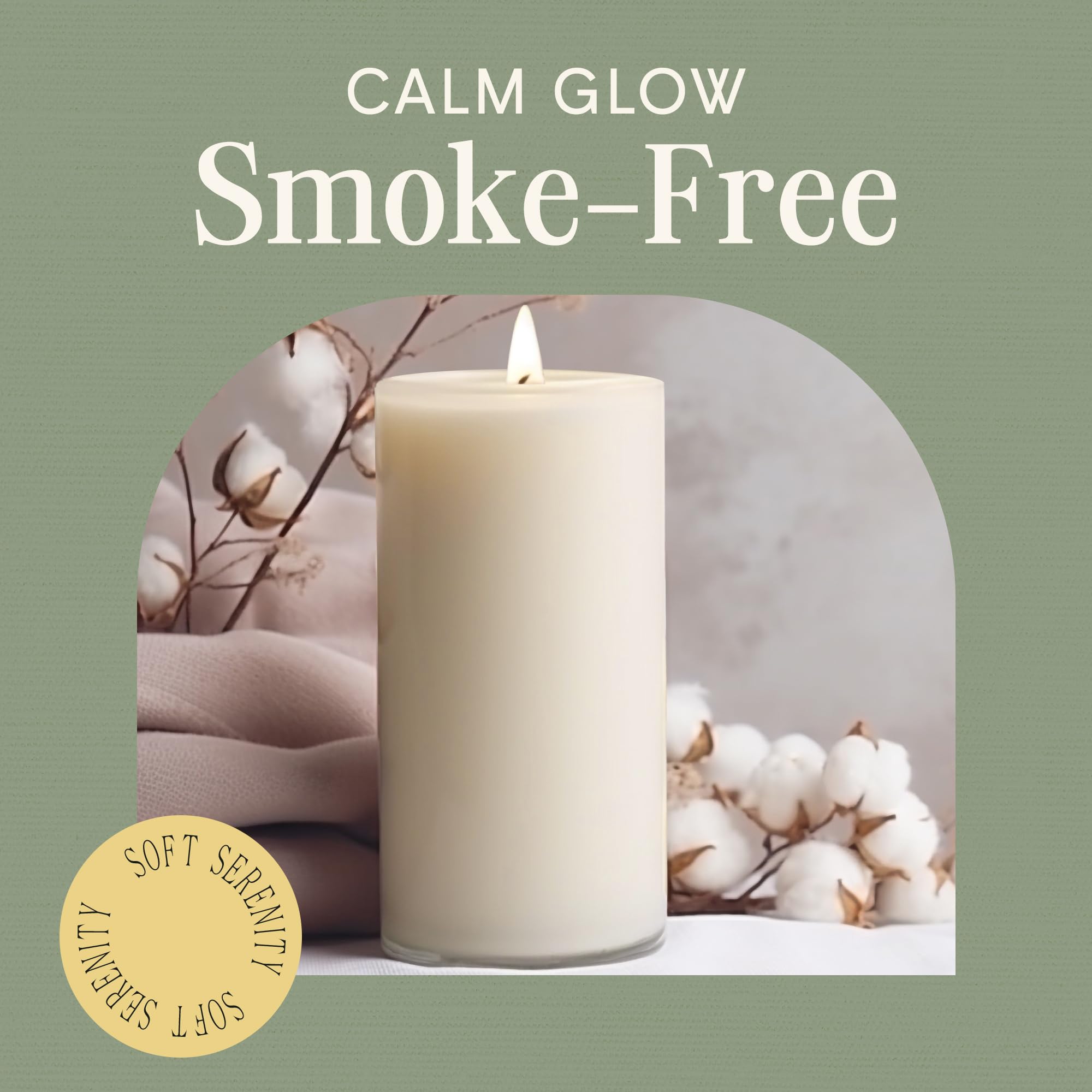 Premium Handmade Vanilla Scented Pillar Candles Set of 3 - Dripless, Essential Oil Infused, 80-Hour Burn Time (3x6 inch) for Home Decor, Wedding Centerpieces & Relaxing Aromatherapy