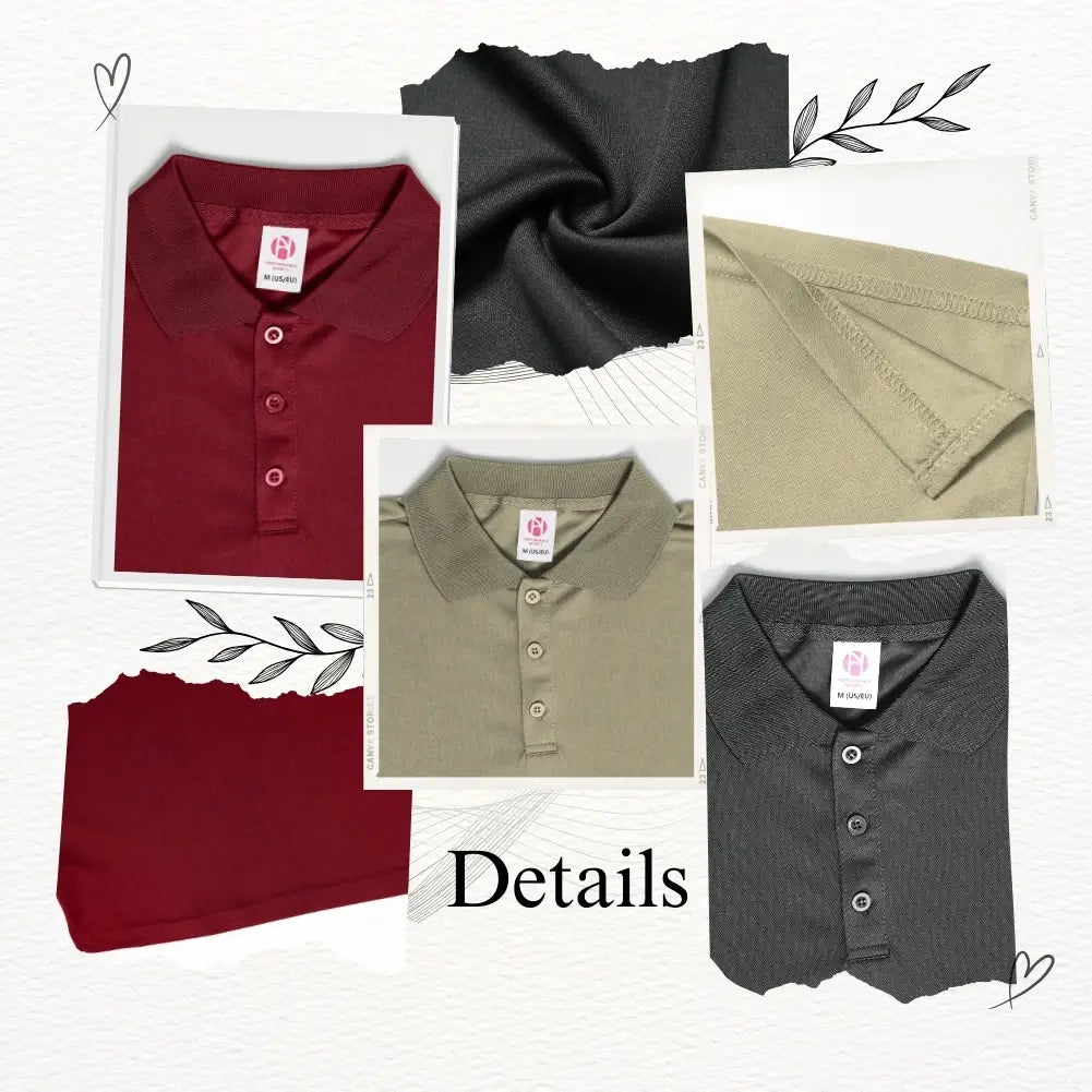 3 Pack Men's Quick Dry Long Sleeve Polo Shirts - Moisture Wicking & Breathable for Golf, Hiking & Outdoor Activities