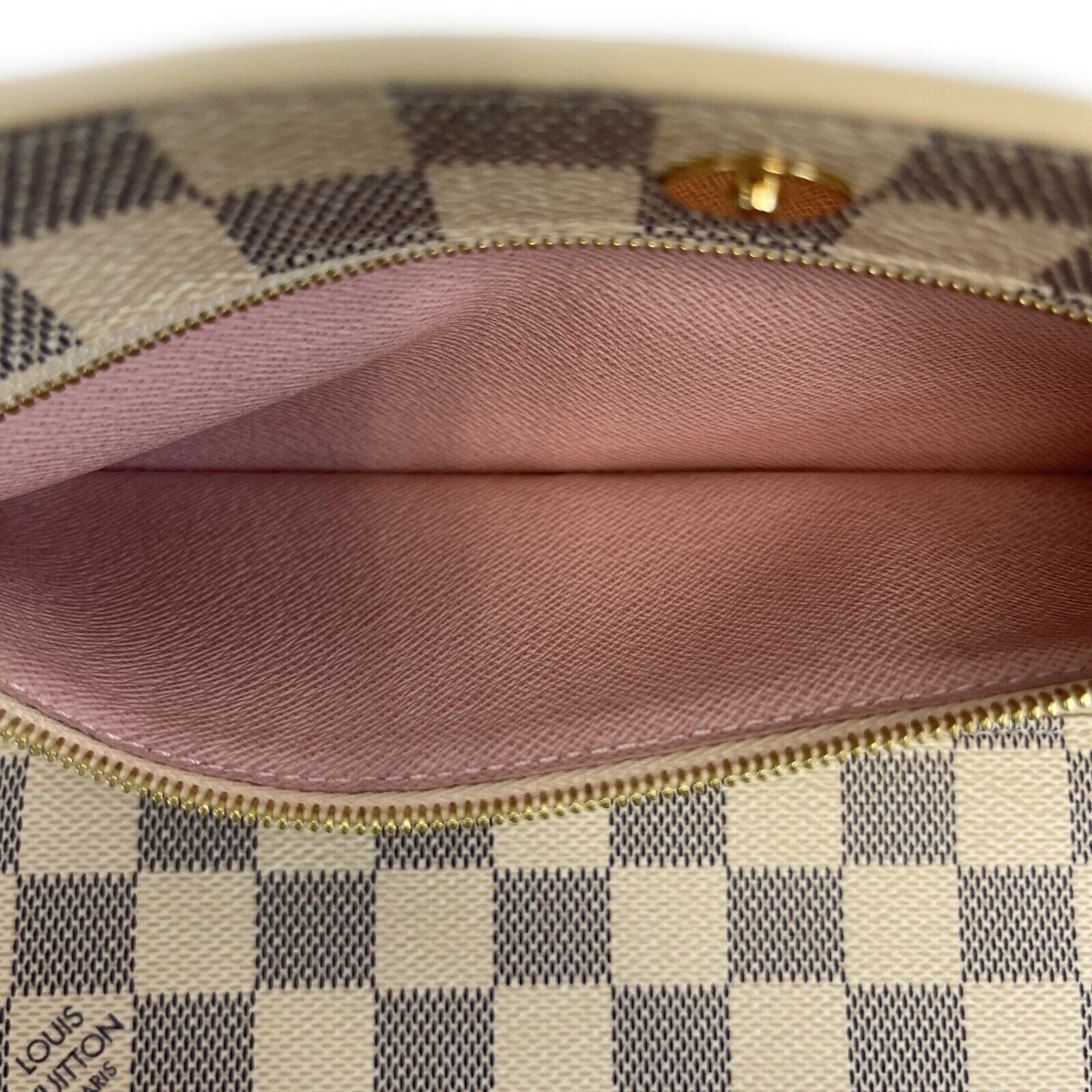 Authentic Louis Vuitton Damier Azur Pochette Crossbody Bag with Chain Strap - Rare Summer Trunks Collection - Perfect for Weekend Getaways, Travel & Everyday Fashion Accessory