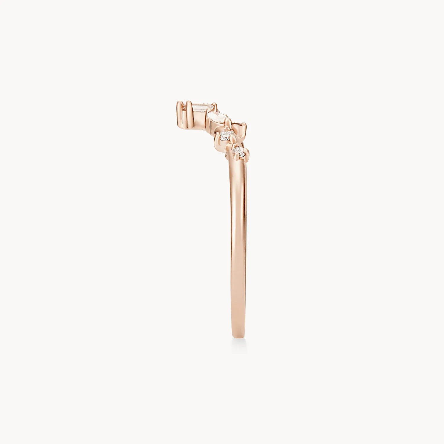 14K Rose Gold Union of Bliss Ring with White Diamonds - Elegant Wedding, Engagement & Anniversary Jewelry Gift for Her
