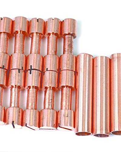 Premium Copper Knife Making Supplies - 6 Solid Copper Rivets & 3 Lanyard Tubes for Secure Blade Mounting | DIY Knife Crafting, Handle Repair & Custom Knife Building Accessories