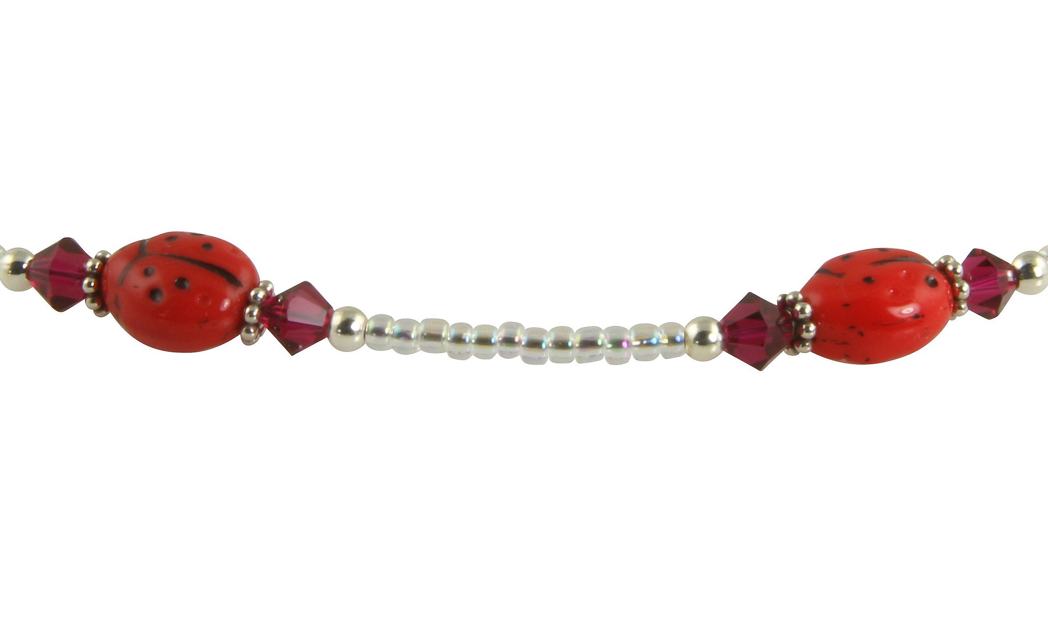 Ruby Red Ladybug Beaded Anklet - Elegant Handmade Ankle Bracelet for Women | Perfect for Summer, Beach, Boho Fashion & Gift Giving