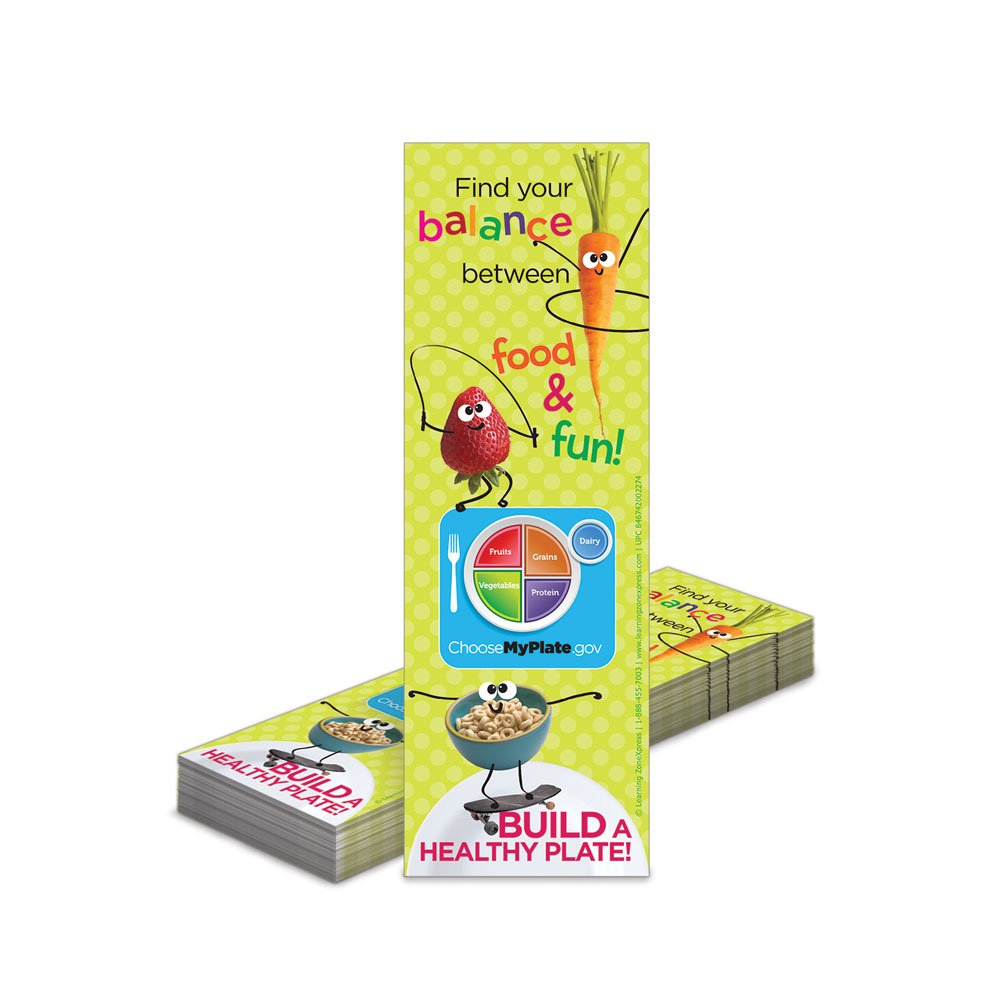 100 USDA MyPlate Nutrition Bookmarks for Kids | Healthy Eating Educational Bookmarks | 2.5