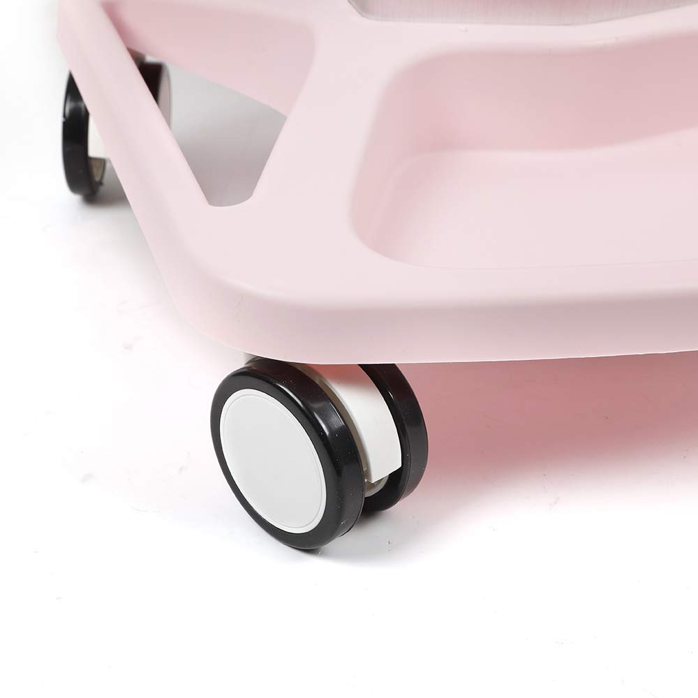 Portable Aluminum Alloy Rolling Cart with Tray - Mobile Utility Storage Stand for Salon, Spa, Beauty & Tattoo Supplies - Easy Assembly Pink Trolley | Perfect for Professional Studios & Home Organization