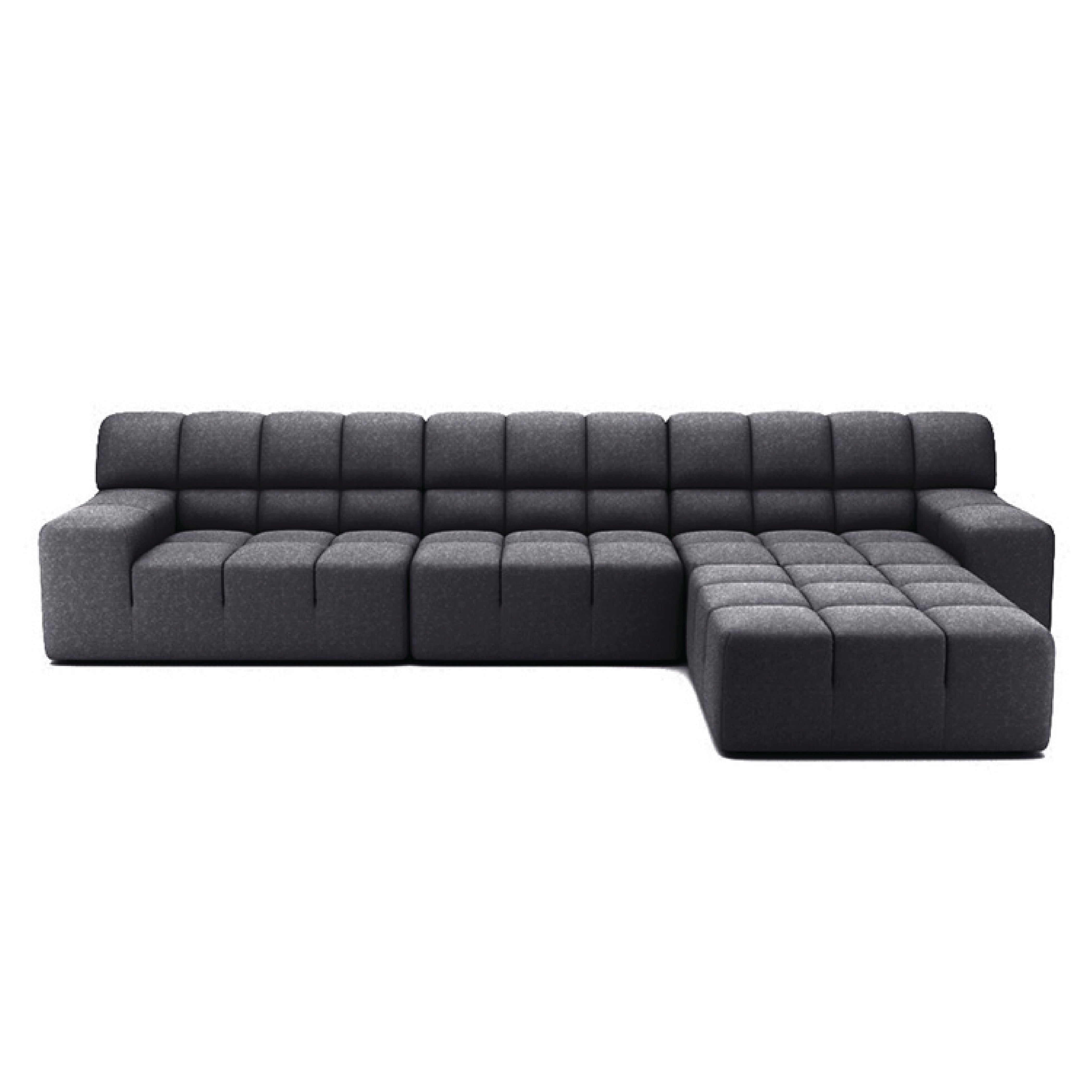 Roger 4-Seater Modular Sofa with Ottoman - Modern Sectional Couch for Living Room, Lounge & Home Theater - Comfortable L-Shaped Sofa Set with Storage Ottoman