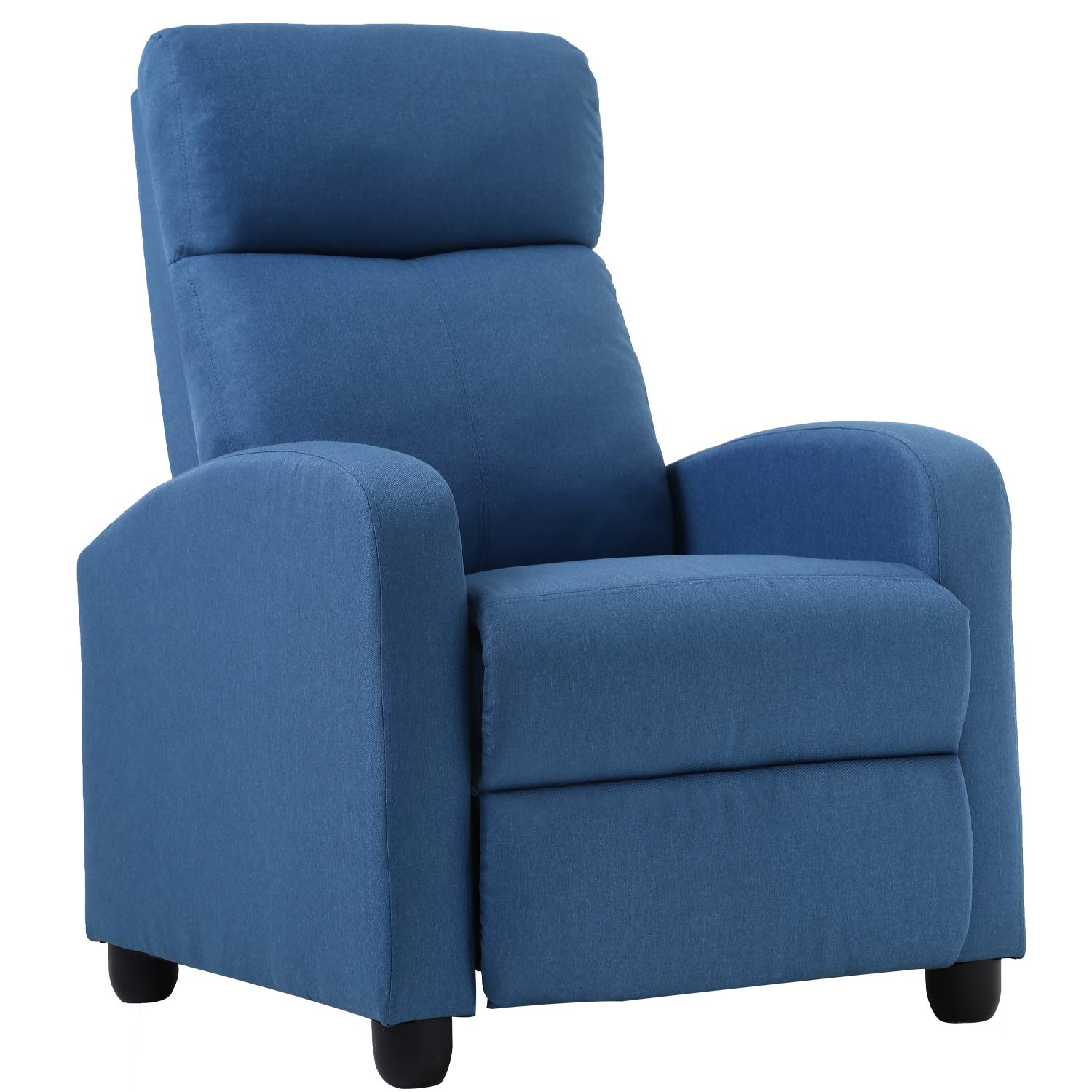 Modern Fabric Recliner Chair for Living Room - Single Reclining Sofa with Padded Seat & Backrest, Home Theater Seating, Reading Lounge Chair - Perfect for Relaxing, Watching Movies & Napping