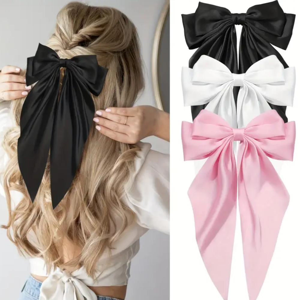 Elegant Coquette Maxi Hair Bow for Women - Large Satin Hair Accessory for Parties, Weddings & Special Occasions