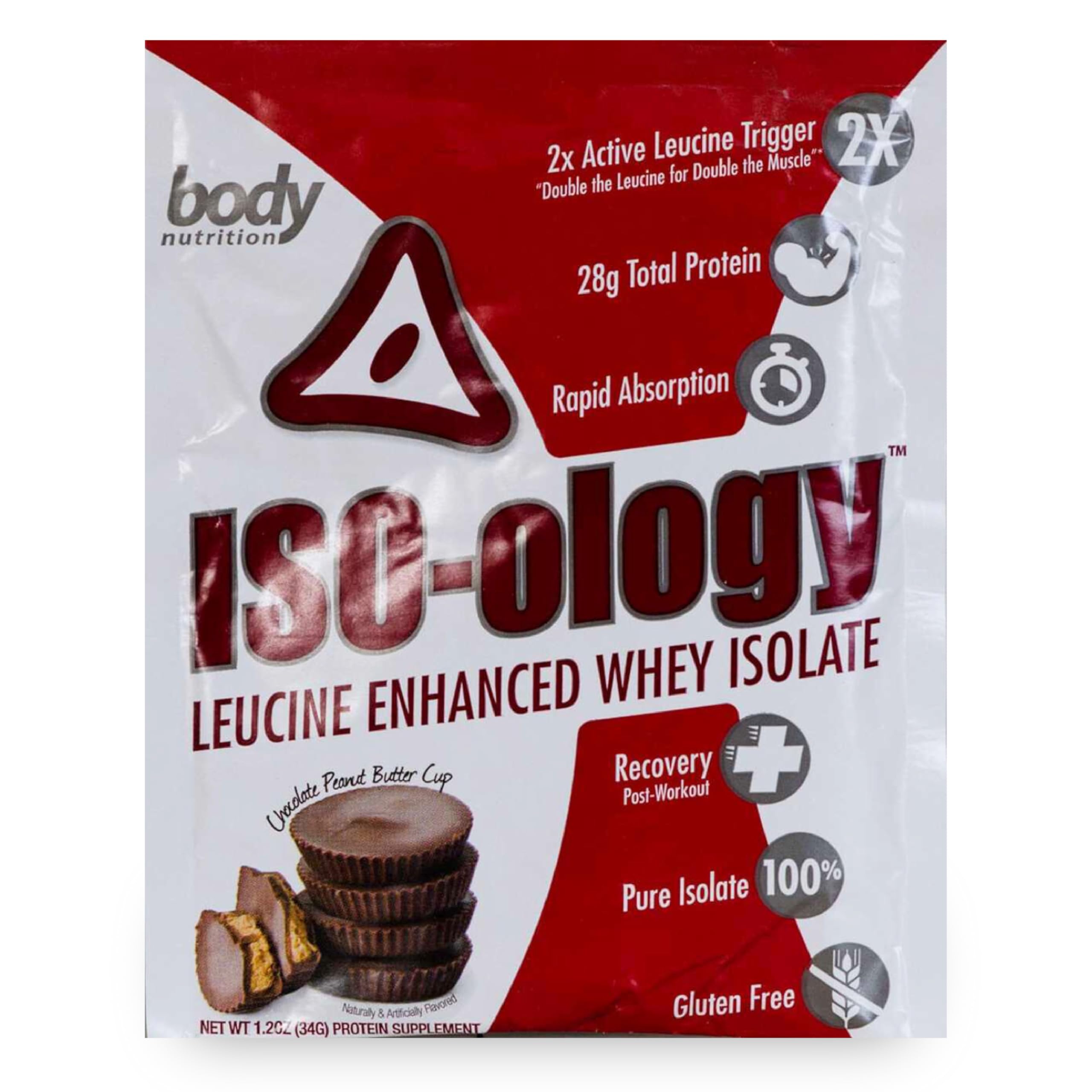 ISO-Ology Leucine-Enhanced Whey Isolate Protein Powder - Gluten Free, Low Sugar & Low Carb - Chocolate Peanut Butter Cup Flavor (34g) | Post Workout Recovery Shake for Muscle Growth & Fitness Enthusiasts