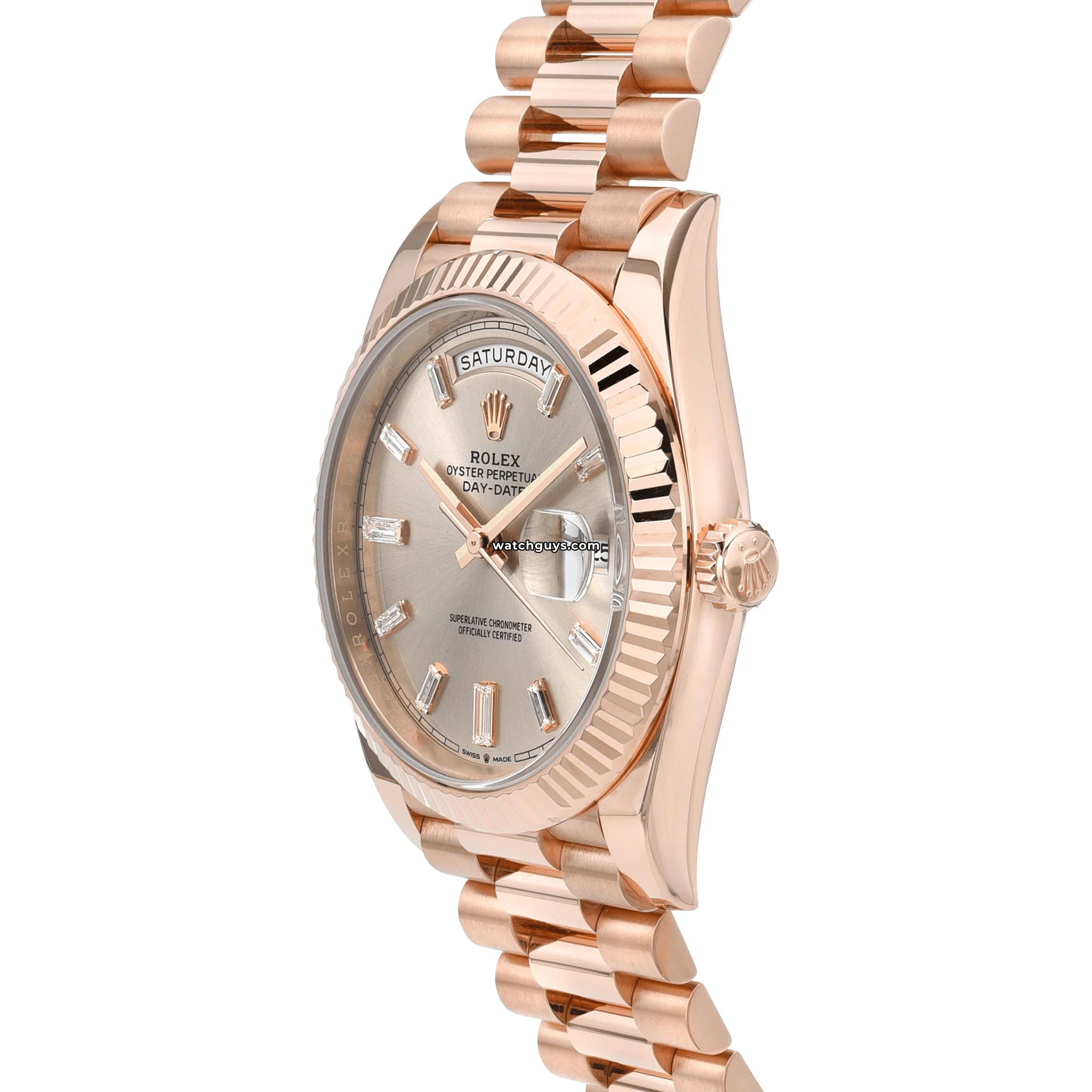 Rolex Day Date 228235 18K Rose Gold Sundust Diamond Dial Men's Watch - Luxury Timepiece for Business & Formal Occasions