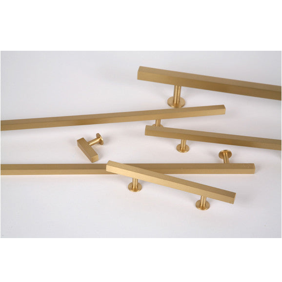 Brushed Brass Square Cabinet Knobs and Handles - Modern Drawer Pulls for Kitchen, Bathroom & Furniture - Lew's Hardware Collection